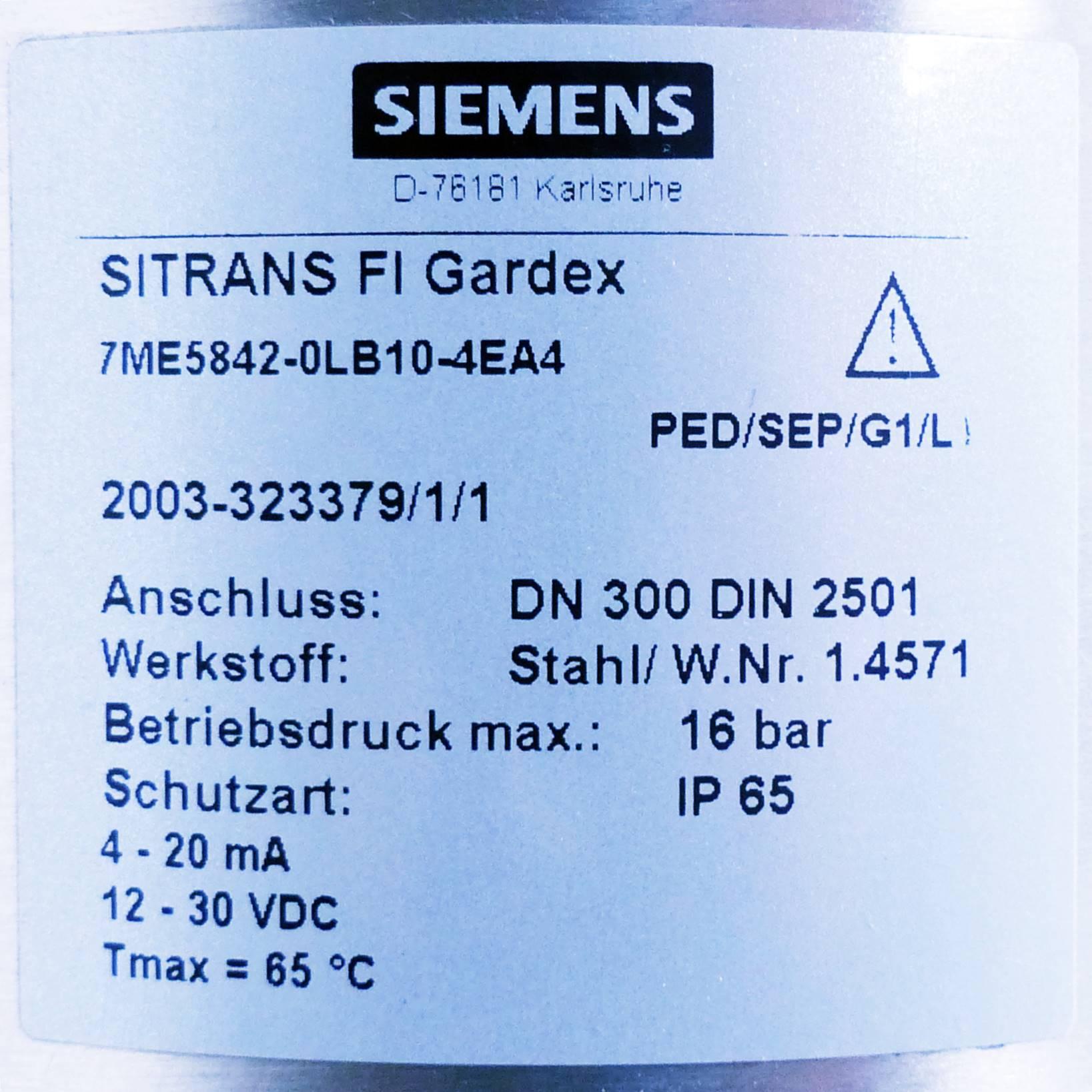 Produktfoto 2 von SIEMENS Durchflussmessgerät SITRANZ FI Gardex