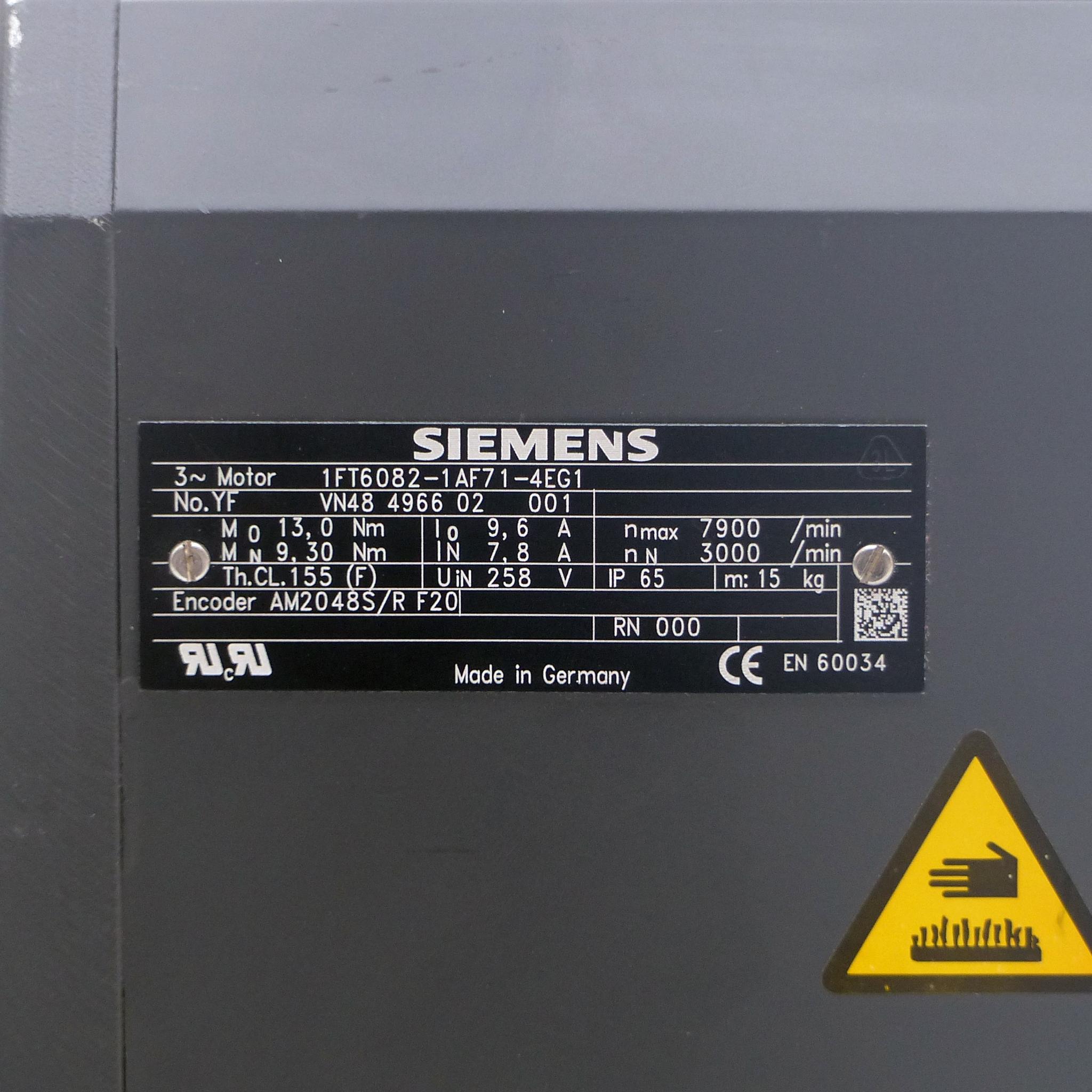 Produktfoto 2 von SIEMENS Bürstenloser Servomotor 1FK7082-1AF71-4EG1