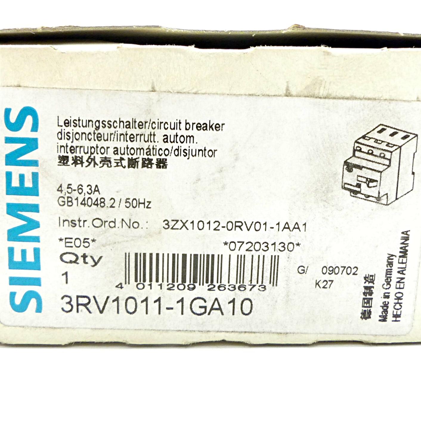 Produktfoto 3 von SIEMENS Motorschutzschalter 0,45-0,63A