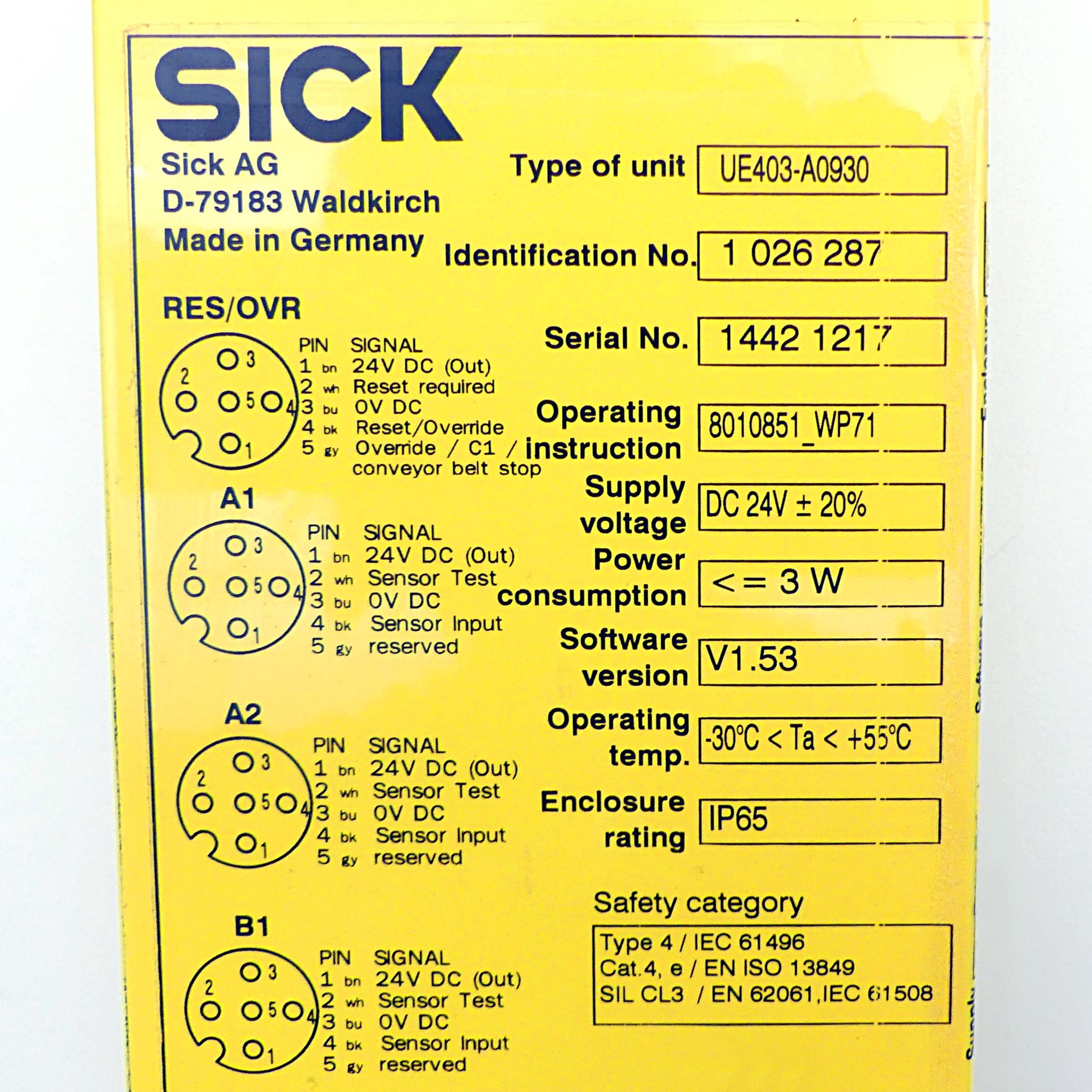 Produktfoto 2 von SICK Sensor-Box UE403-A0930