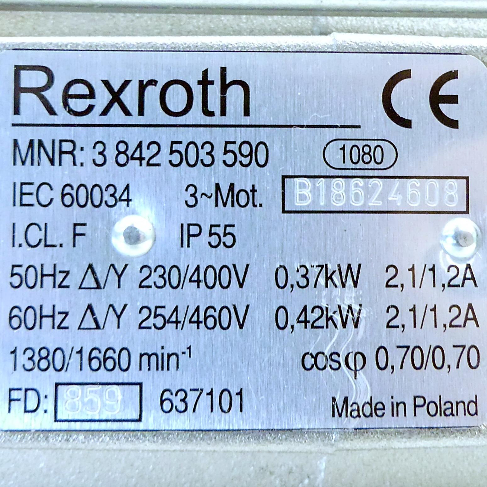 Produktfoto 2 von REXROTH Drehstrommotor 3 842 503 590