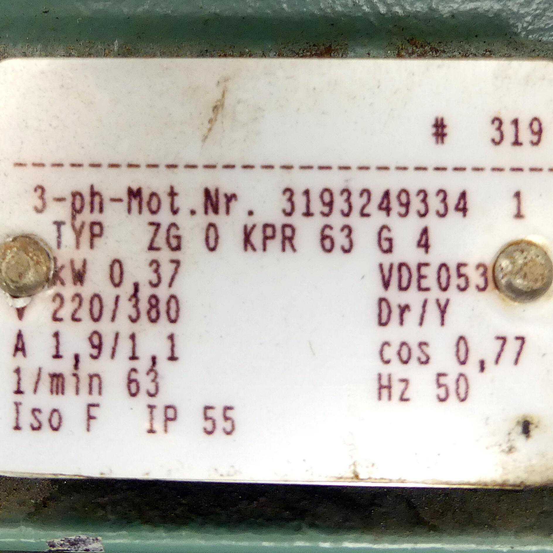 Produktfoto 2 von PAGUS Getriebemotor ZG 0 KPR 63 G 4