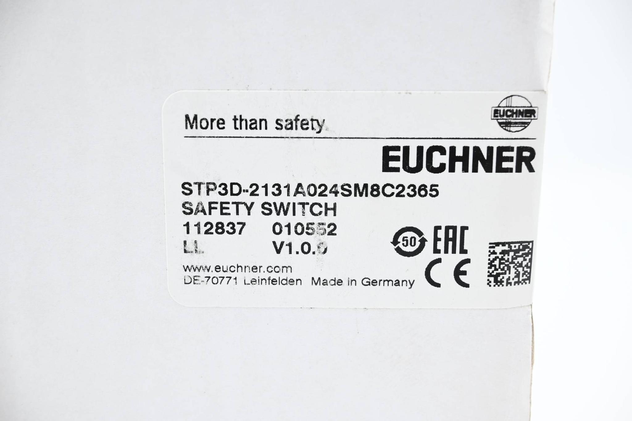 Produktfoto 1 von Euchner Sicherheitsschalter STP3D-2131A024SM8C2365 ( 112837 )