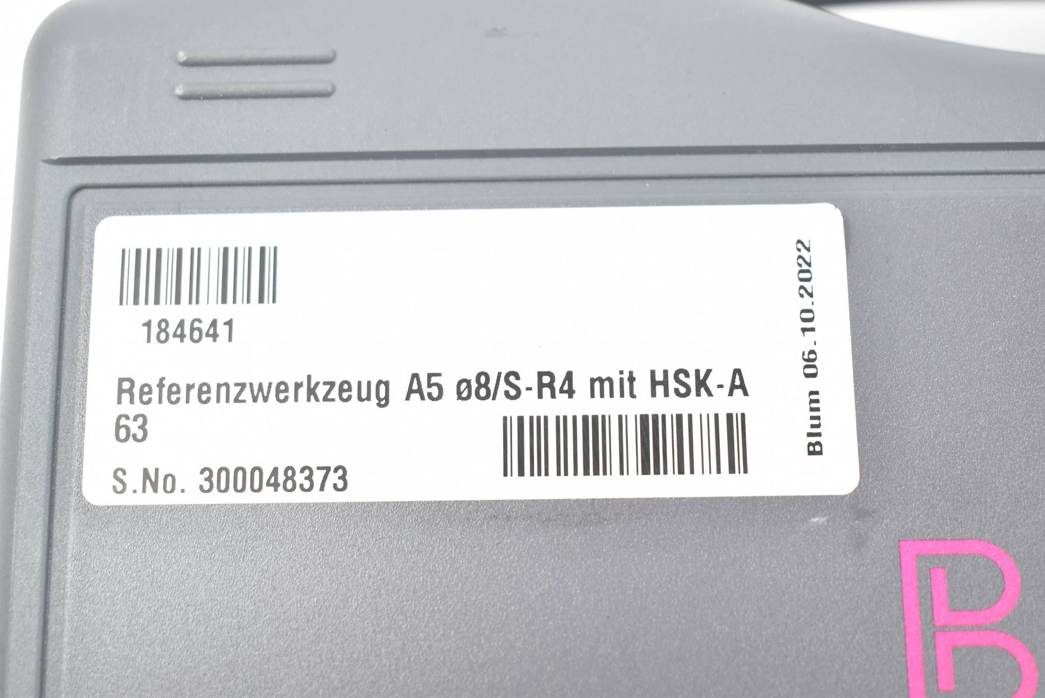 Produktfoto 3 von Blum Referenzwerkzeug A5 Ø8/S-R4 mit HSK-A 63 ( 184641 )