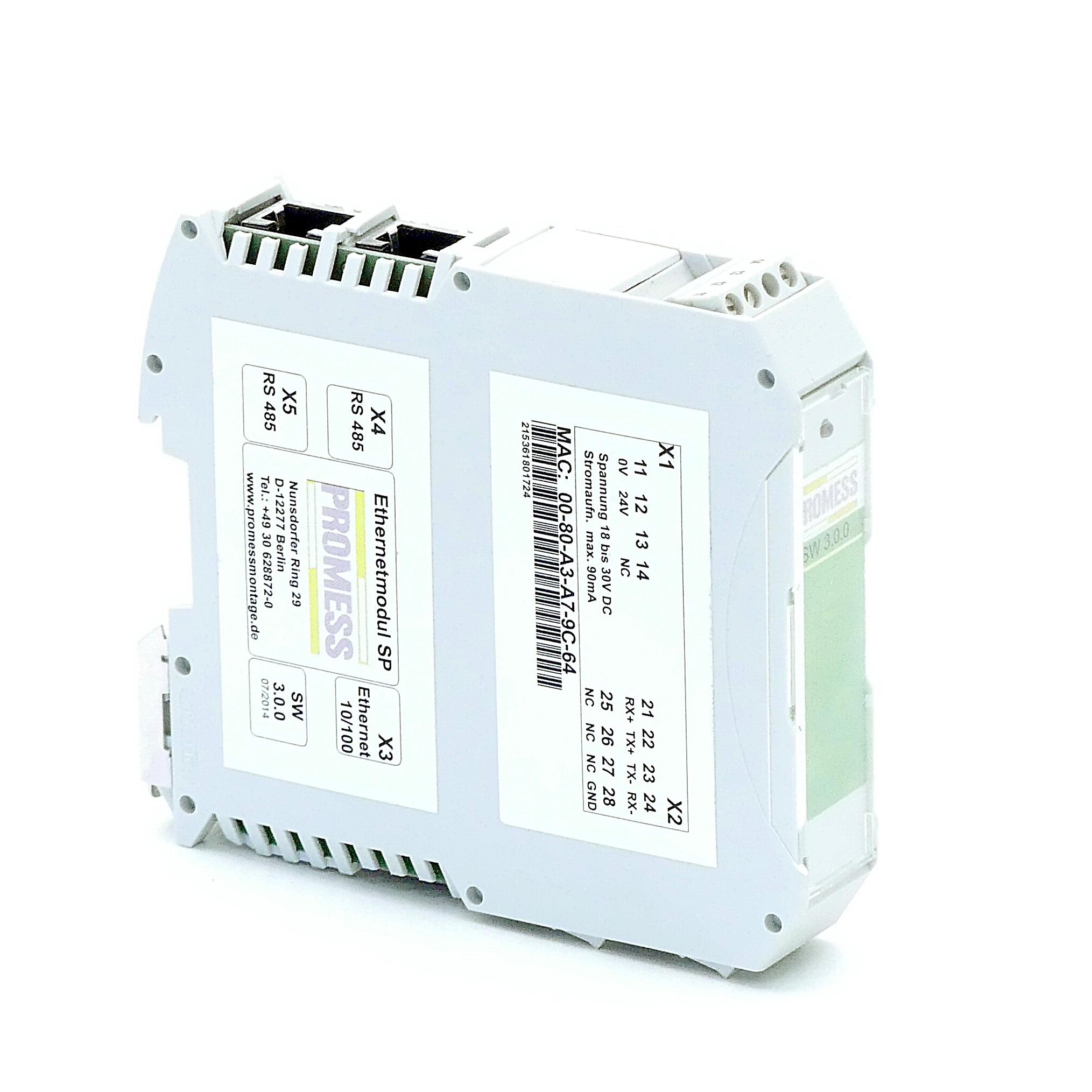 Produktfoto 1 von PROMESS SP Ethernet-Modul, SW Ver. 3.0.0 07/2014