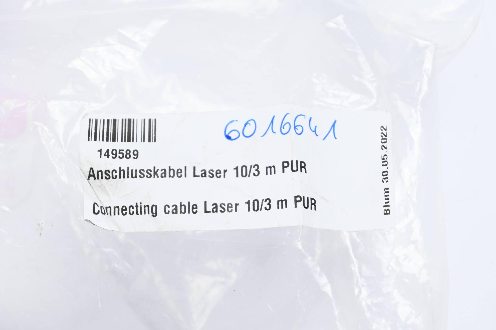 Produktfoto 2 von Blum Anschlusskabel Laser 10/3m PUR ( 149589 ) inkl. Zubehörsatz Schirmklammer