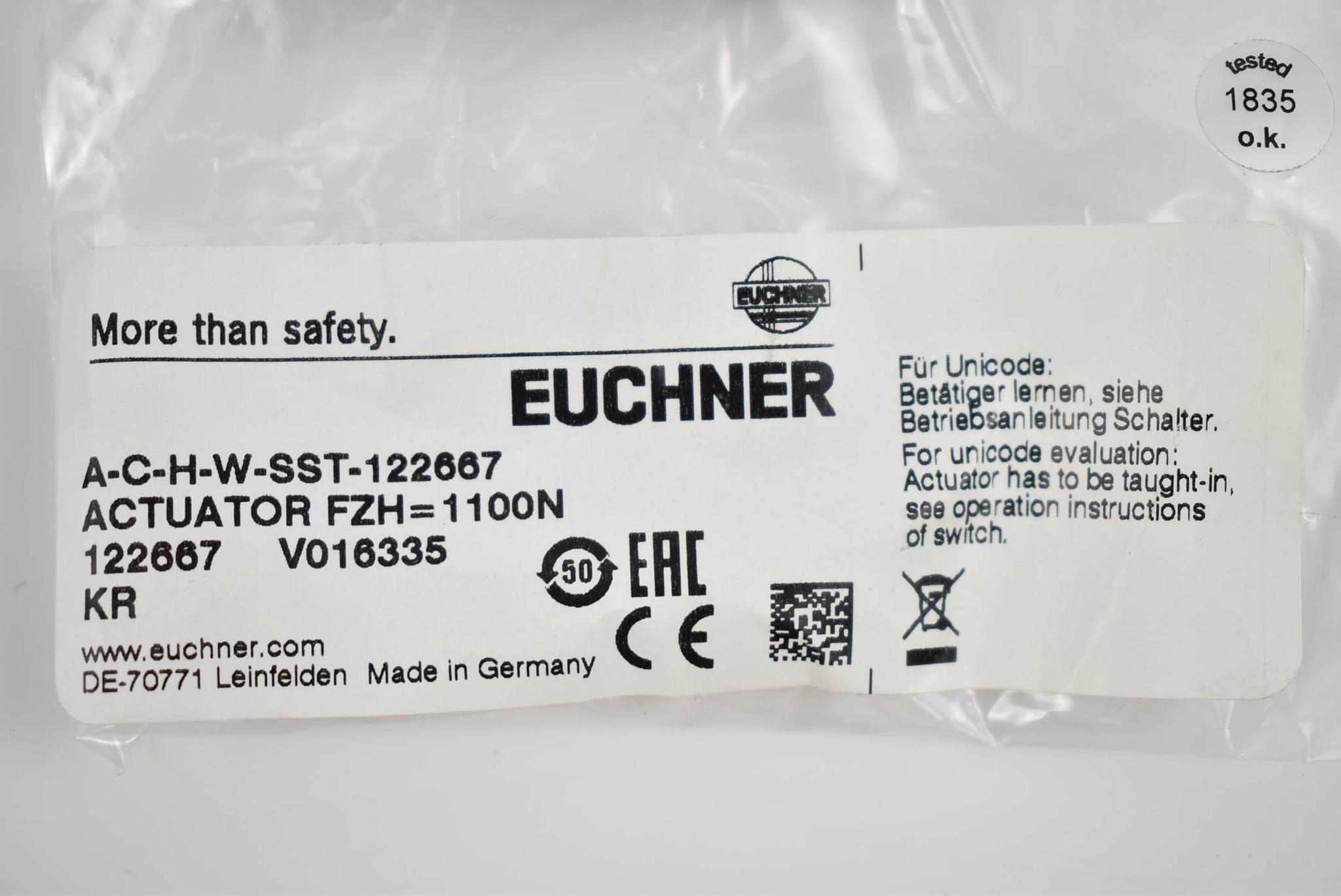 Produktfoto 1 von Euchner Actuator A-C-H-W-SST ( 122667 ) FZH= 1100N