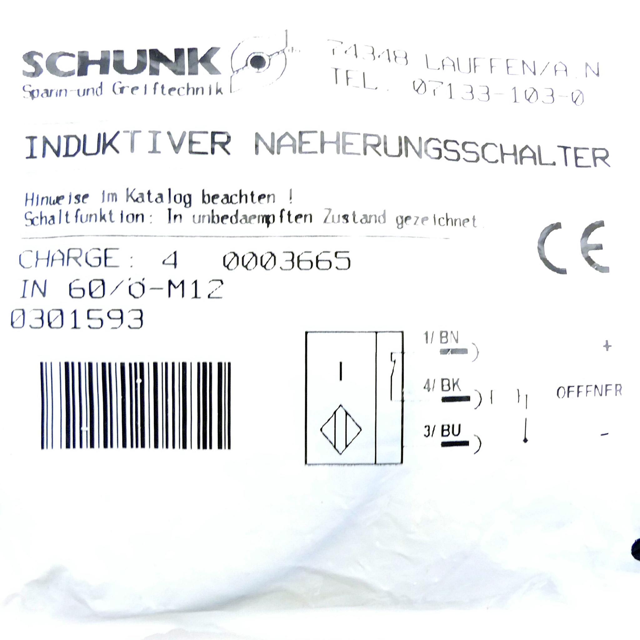 Produktfoto 2 von SCHUNK 2x Induktiver Näherungsschalter IN 60/Ö-M12