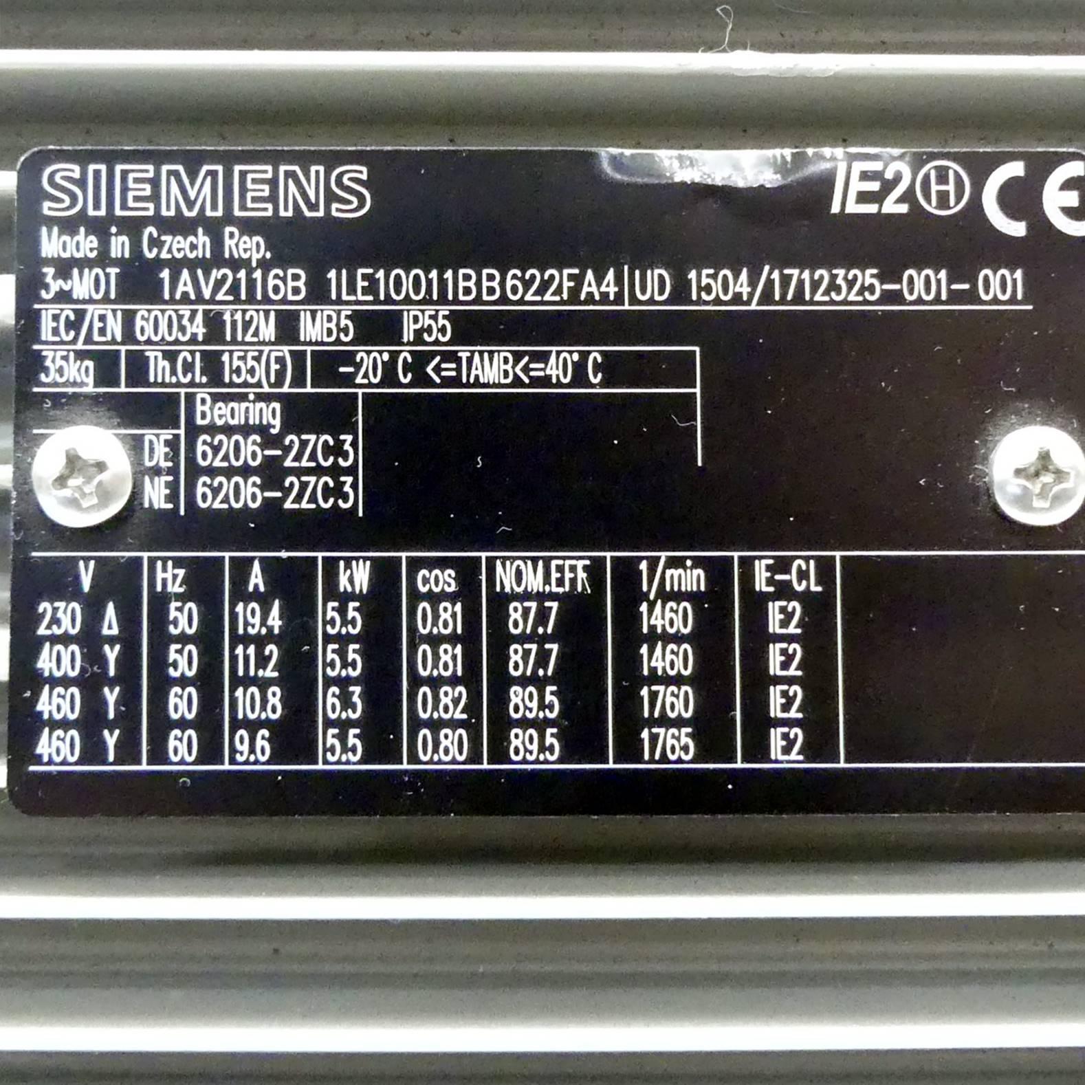 Produktfoto 2 von SIEMENS Drehstrommotor 1AV2116B