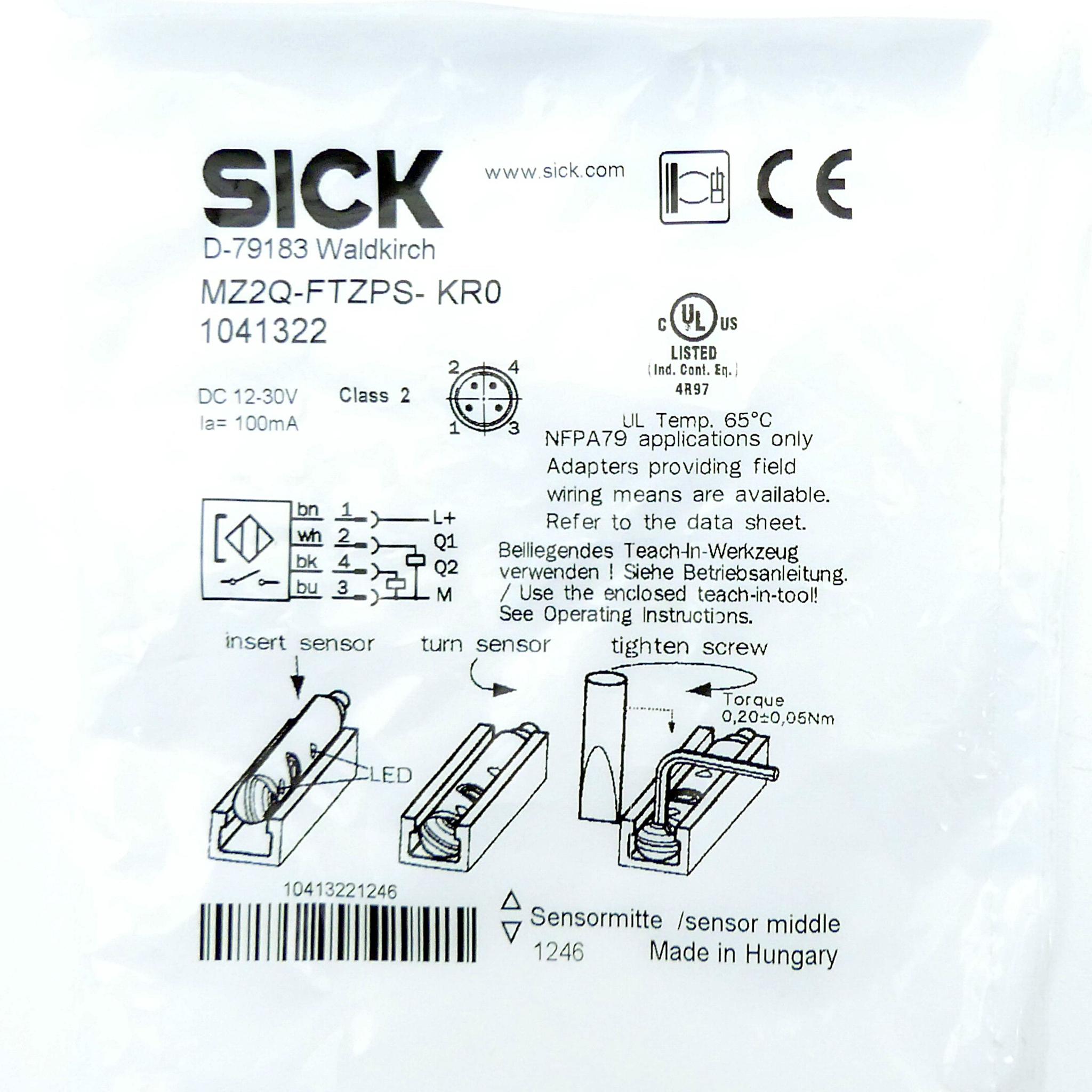 Produktfoto 2 von SICK Sensor für T-Nut-Zylinder MZ2Q-FTZPS-KR0