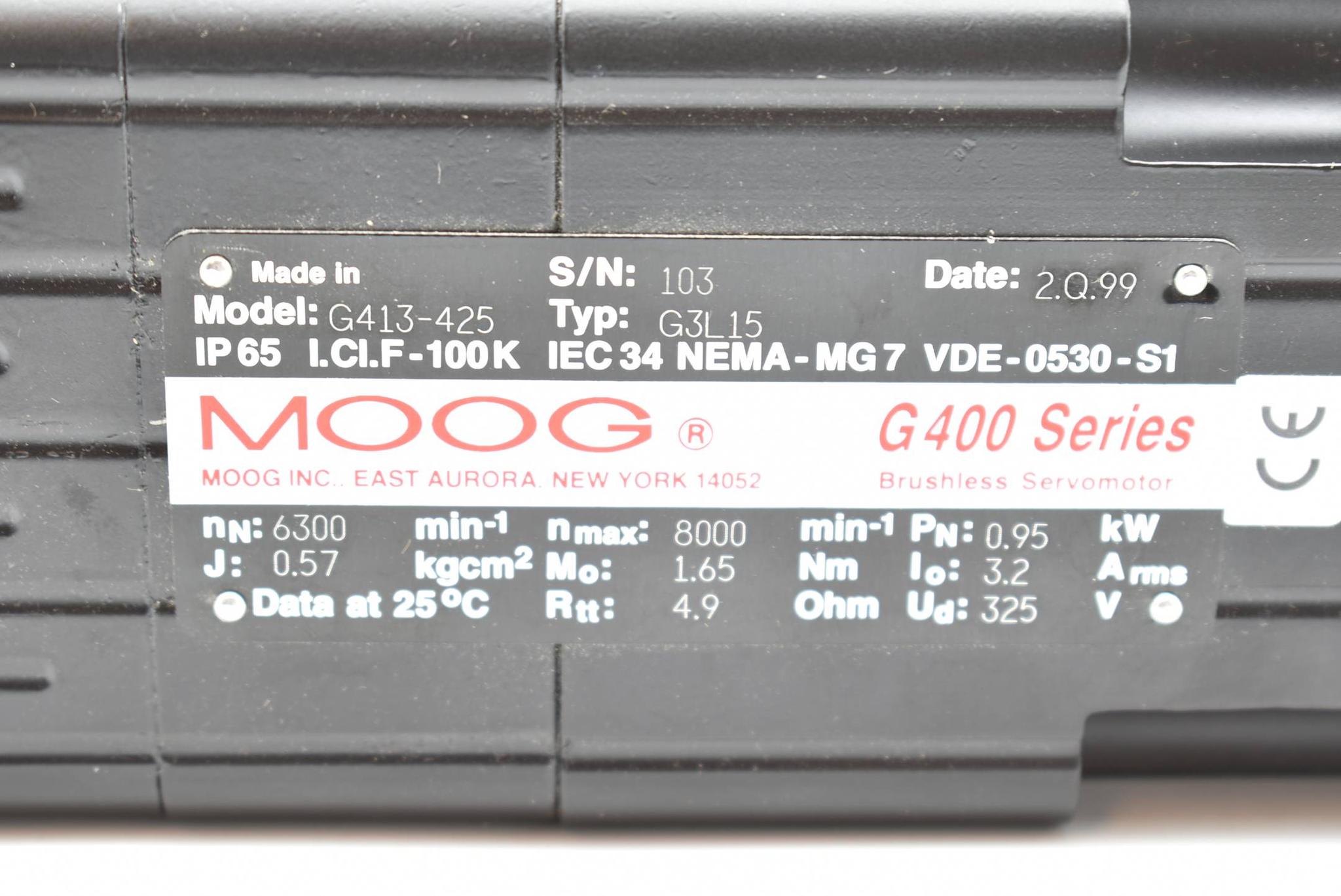 Produktfoto 3 von Moog G400 Series brushless servomotor G413-425 ( G3L15 )