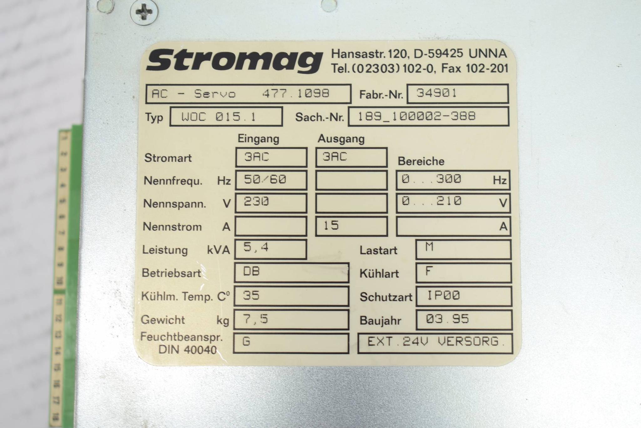 Produktfoto 5 von Stromag AC - Servo 477 . 1098 WOC 015 . 1 ( AC-Servo 477.1098 WOC015.1 )