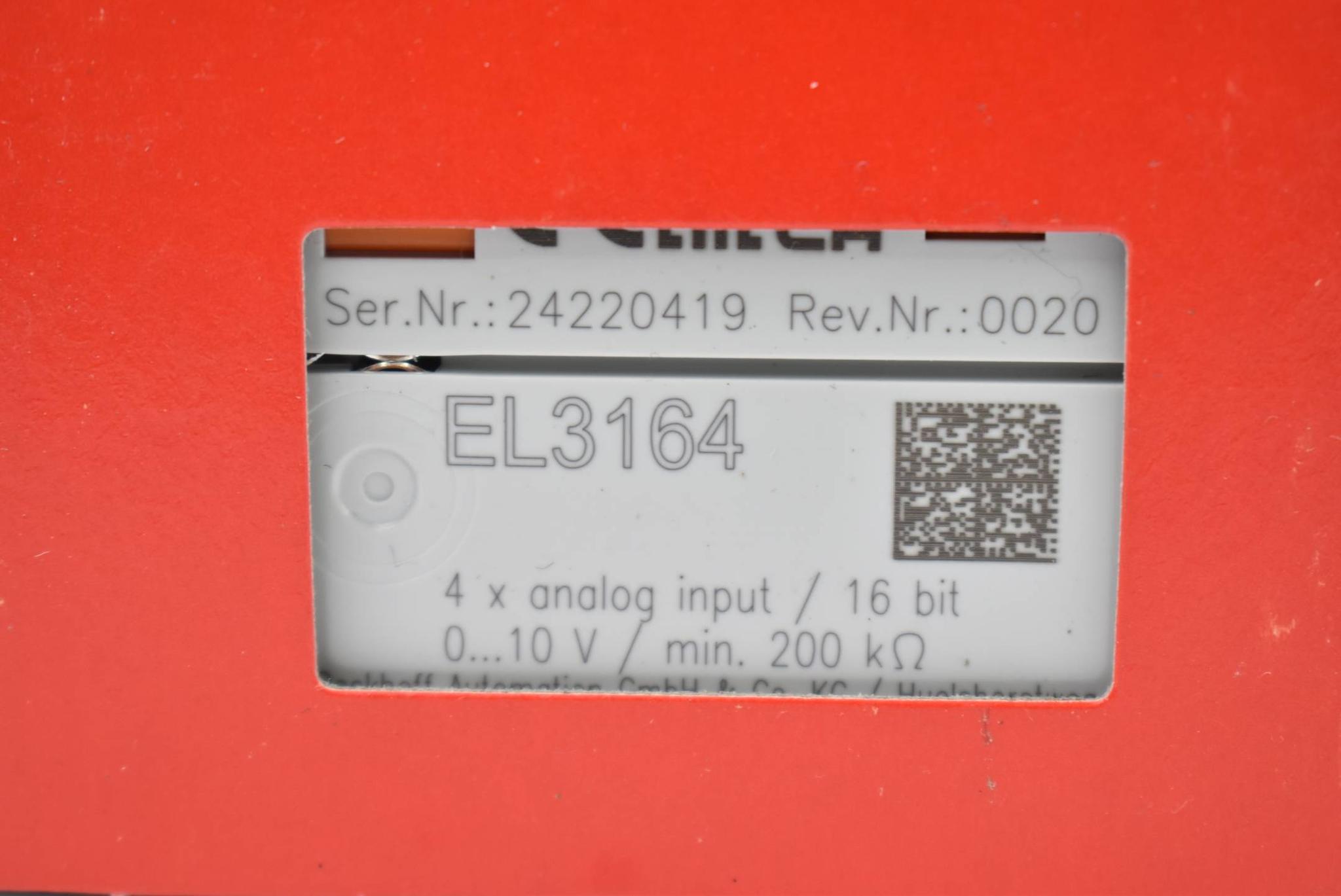 Produktfoto 2 von Beckhoff EtherCAT-Klemme 4-Kanal-Analog-Eingang 0-10V 16Bit EL3164 ( EL 3164 )