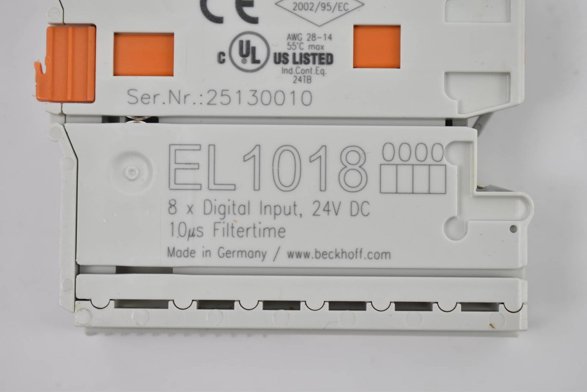 Produktfoto 2 von Beckhoff EtherCAT-Klemme 8-Kanal-Digital-Eingang 24VDC EL1018 ( EL 1018)