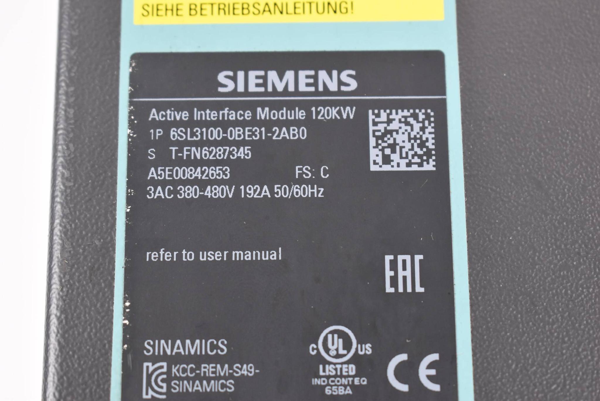 Produktfoto 3 von Siemens Active Interface Module 6SL3100-0BE31-2AB0 ( 6SL3 100-0BE31-2AB0 ) E.C