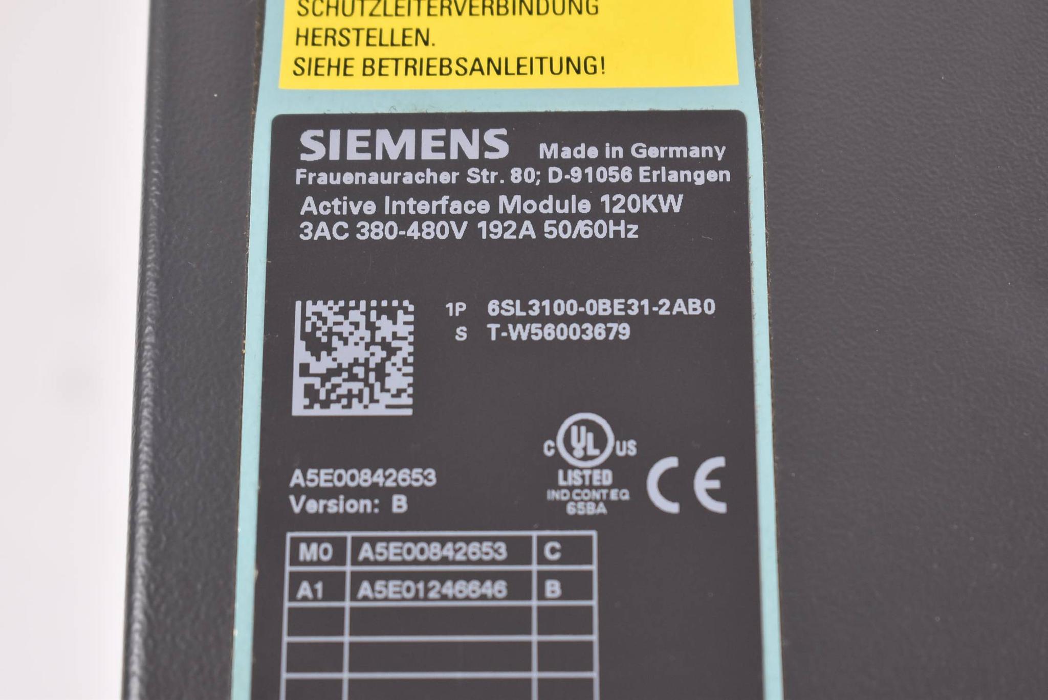 Produktfoto 4 von Siemens Active Interface Module 6SL3100-0BE31-2AB0 ( 6SL3 100-0BE31-2AB0 ) V.B