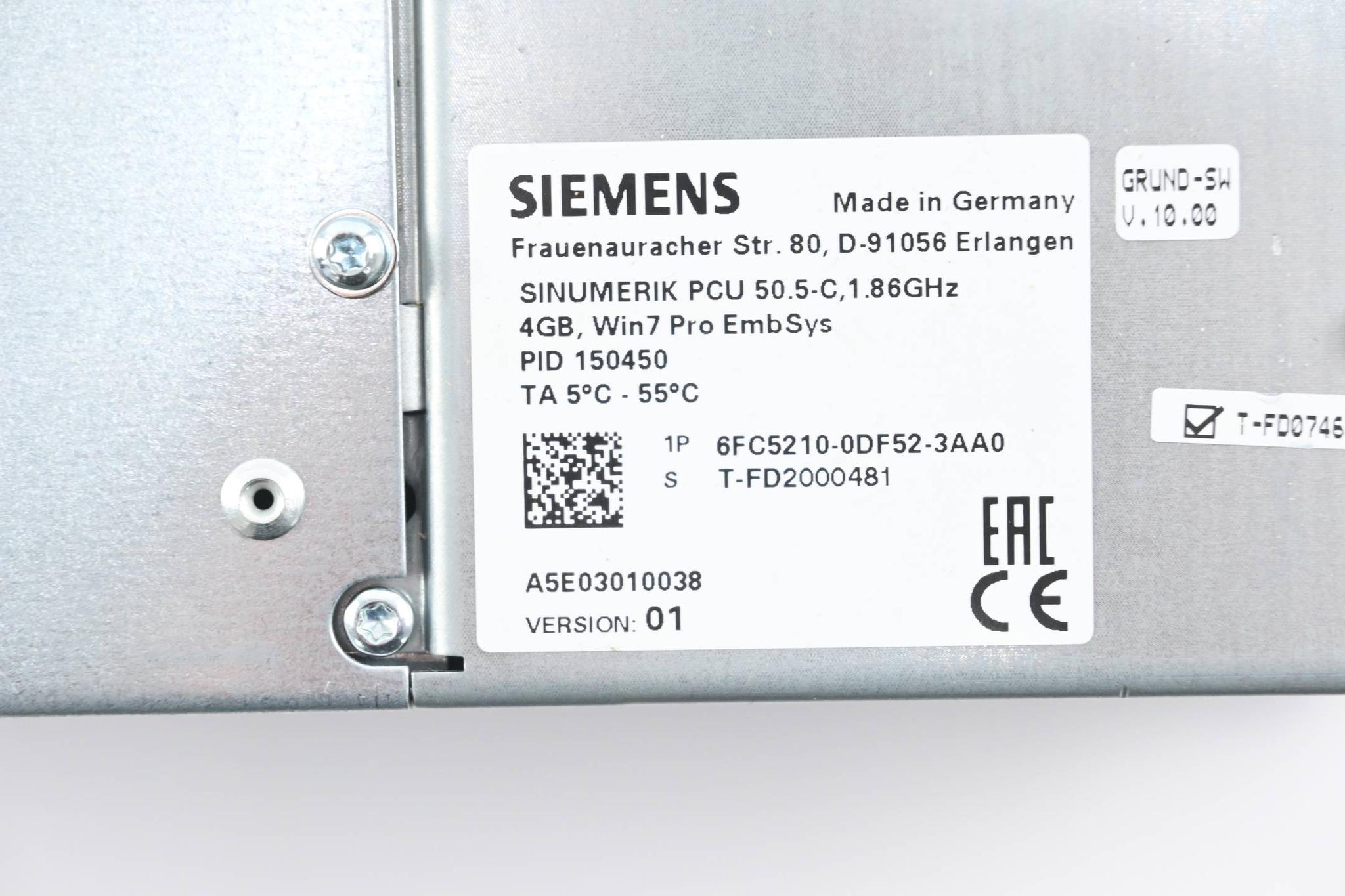 Produktfoto 5 von Siemens Sinumerik PCU 50.5-C 6FC5210-0DF52-3AA0 ( 6FC5 210-0DF52-3AA0 )Ver. 01