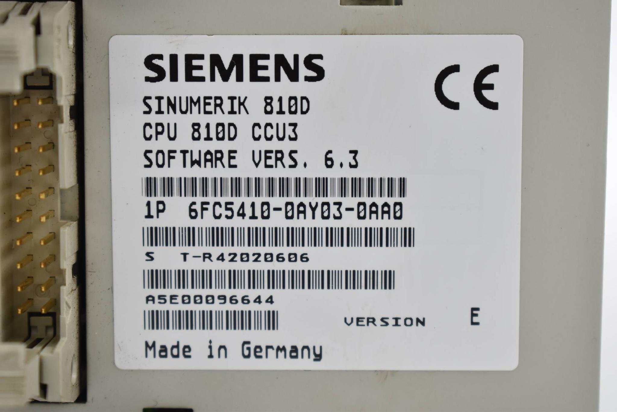 Produktfoto 4 von Siemens sinumerik 810DE CCU3 6FC5 410-0AY03-0AA0 ( 6FC5410-0AY03-0AA0 ) E.E