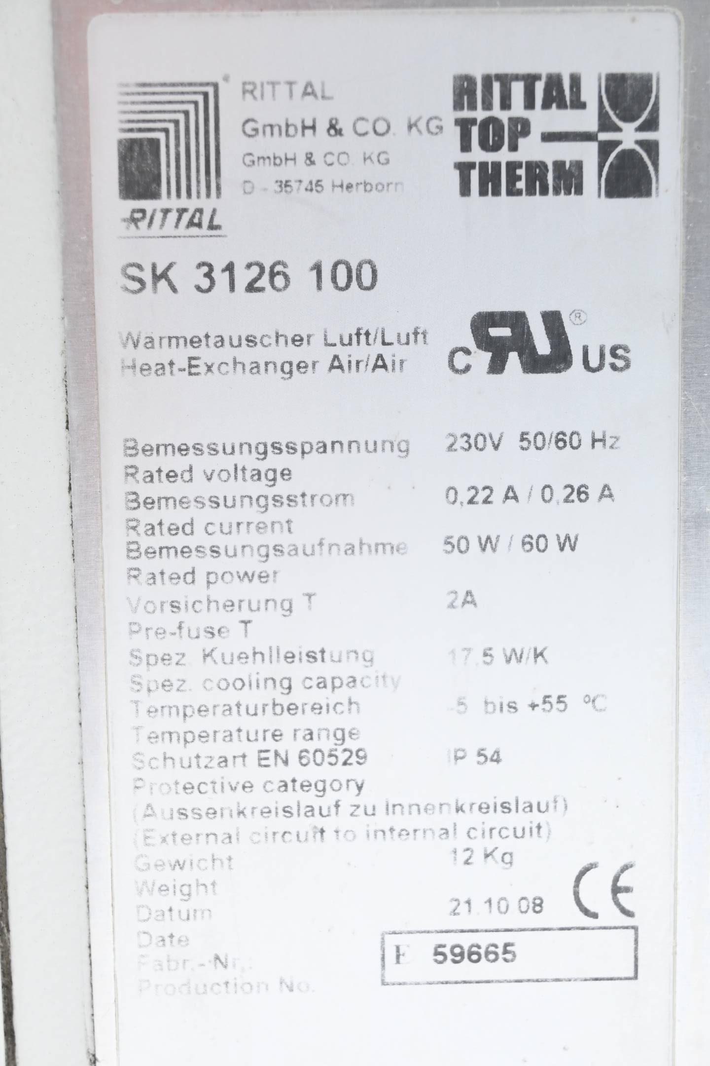 Produktfoto 2 von Rittal Wärmetauscher Luft/Luft SK 3126 100 ( SK3126100 )