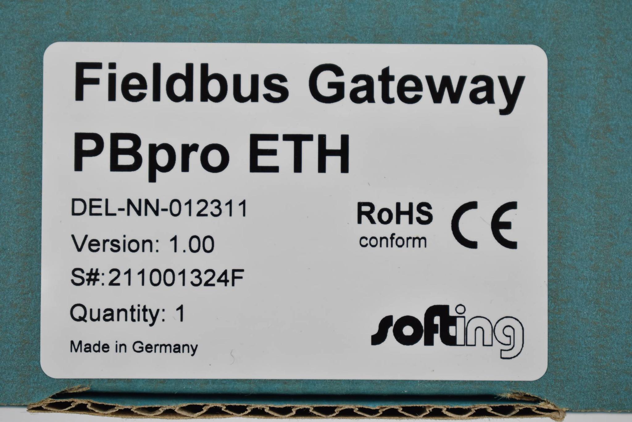 Produktfoto 2 von Softing Fieldbus Gateway PBpro ETH DEL-NN-012311 Vers. 1.00