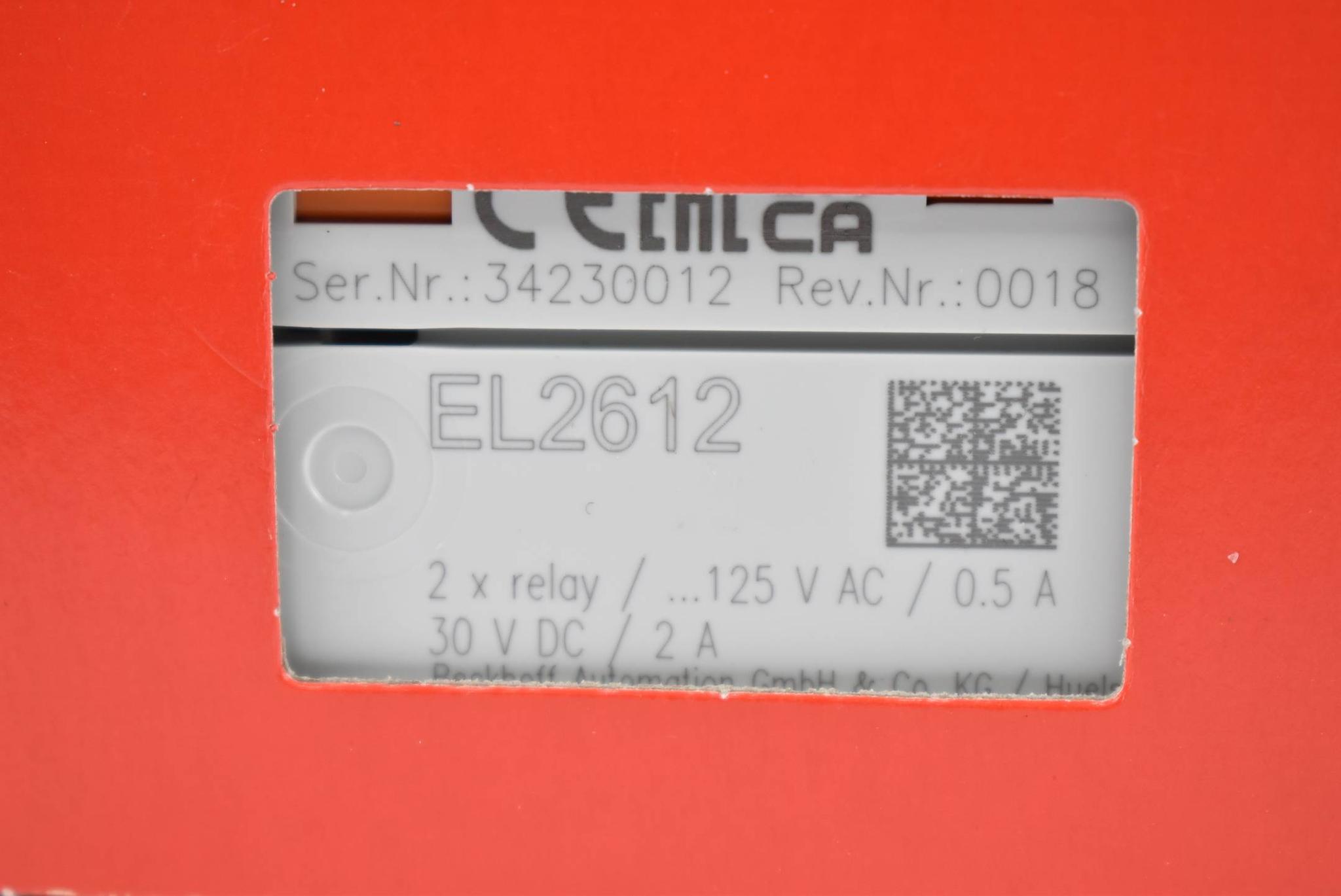 Beckhoff EtherCAT-Klemme 2-Kanal-Relais-Ausgang EL2612 ( EL 2612)