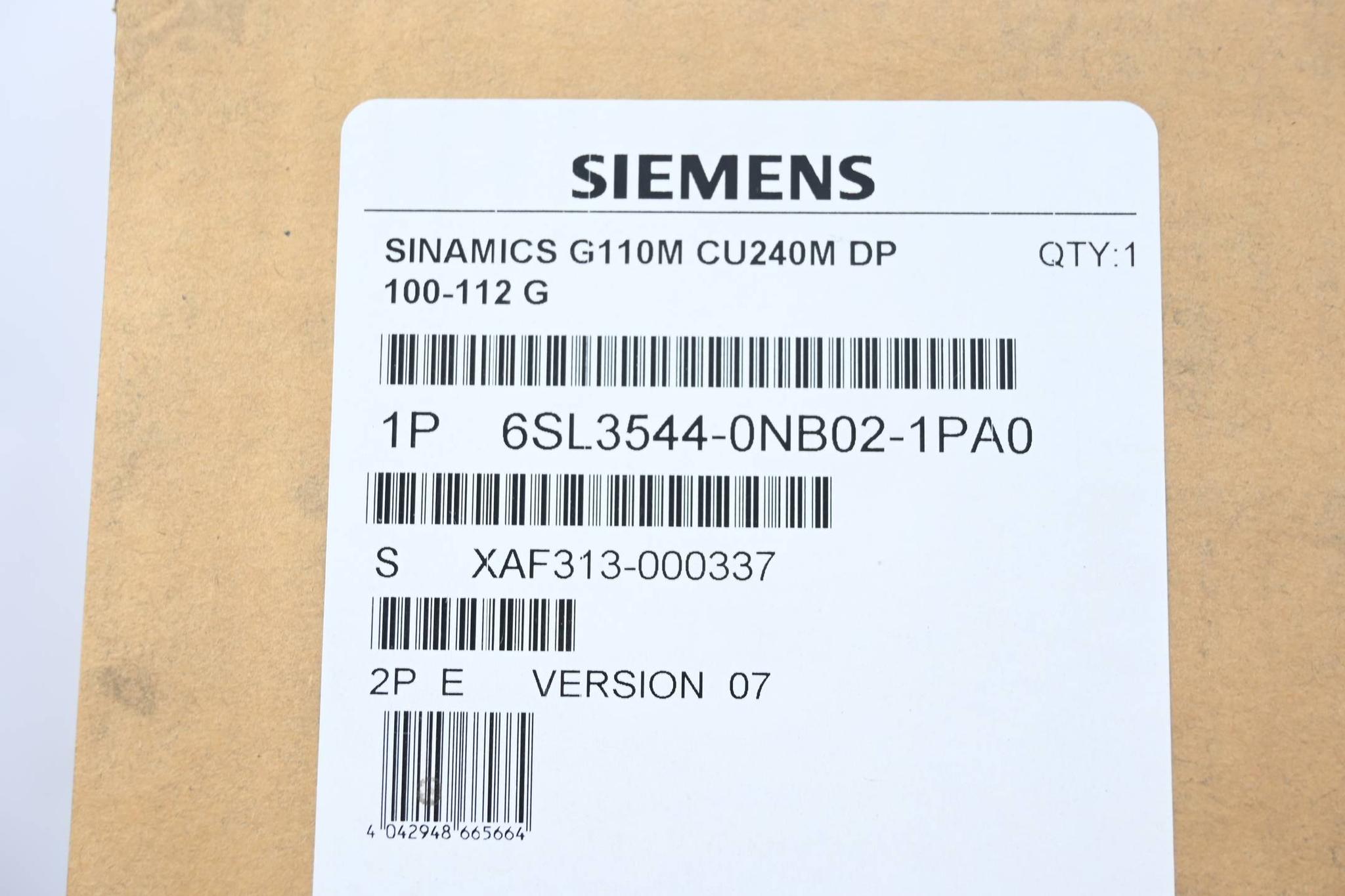 Produktfoto 4 von Siemens Sinamics G110M CU240M DP 6SL3544-0NB02-1PA0 ( 6SL3 544-0NB02-1PA0 )V.07