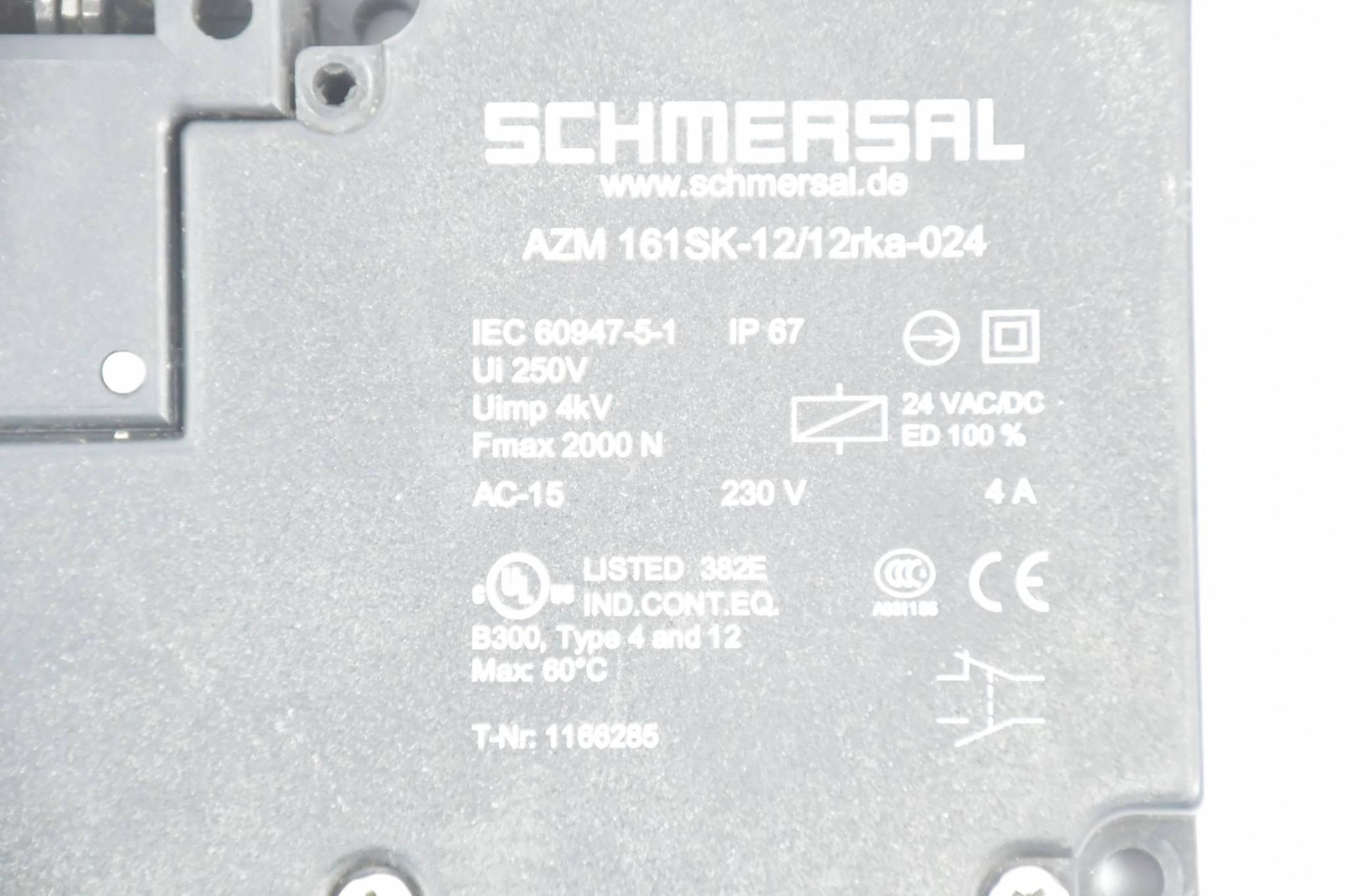 Produktfoto 1 von Schmersal Sicherheitsschalter AZM 161SK-12/12rka-024 ( 1166285 )