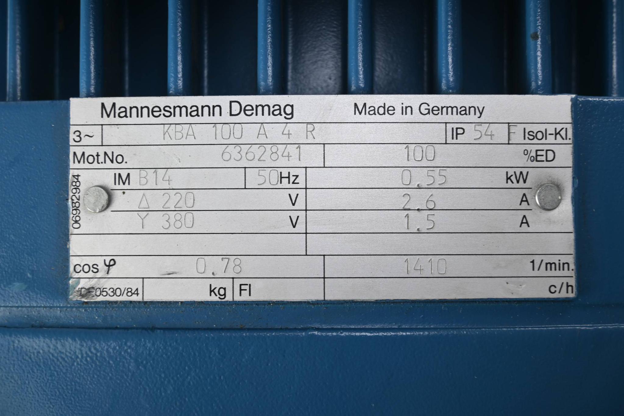 Produktfoto 3 von Demag Motor KBA 100 A 4 R ( KBA100A4R ) inkl. Demag D06-B 8-0-40-3/