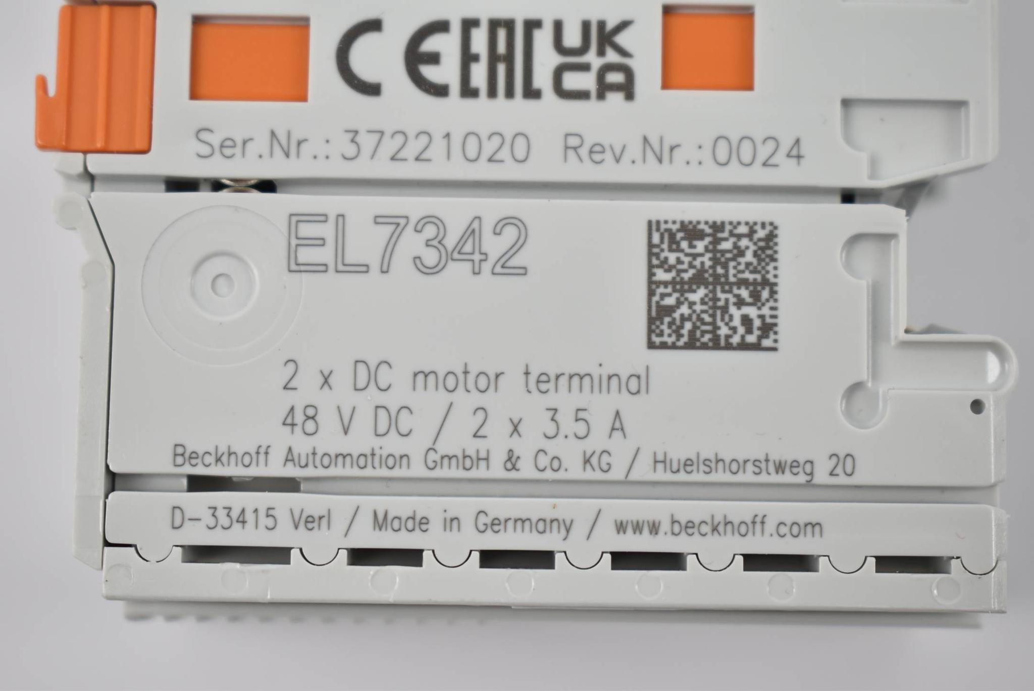 Produktfoto 2 von Beckhoff EtherCAT-Klemme 2-Kanal-Motion-Interface 48VDC 3,5A EL7342 ( EL 7342 )