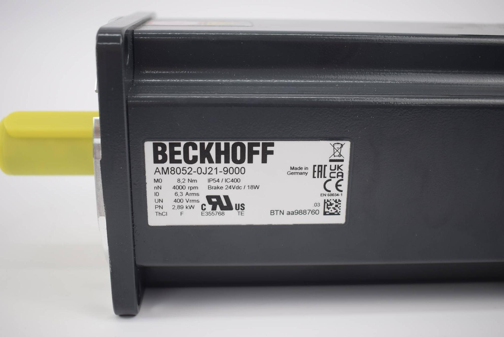 Produktfoto 2 von Beckhoff Servomotor AM8052-0J21-9000