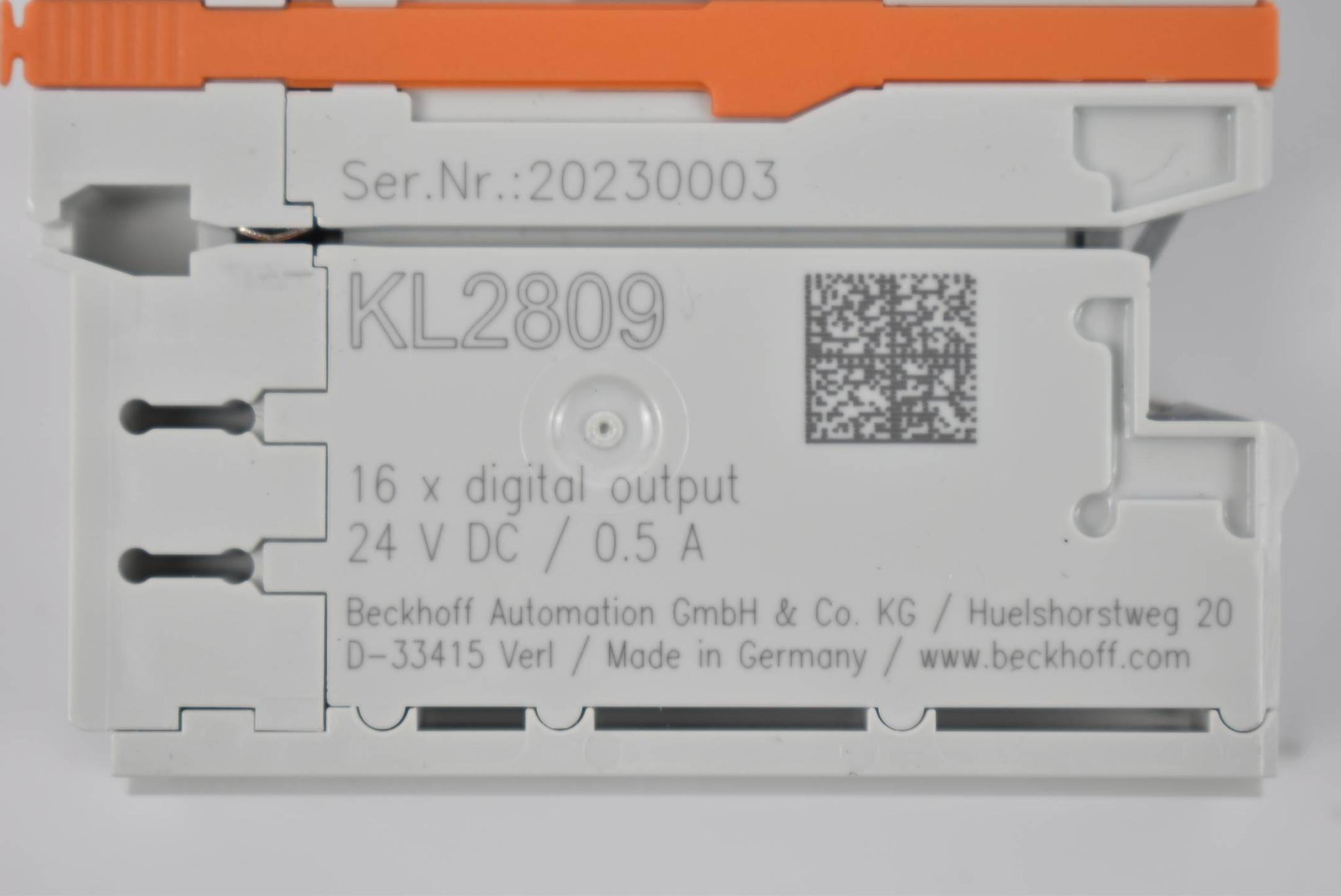 Produktfoto 2 von Beckhoff Busklemme 16-Kanal-Digital-Ausgang KL2809 ( KL 2809 ) 24VDC 0,5A