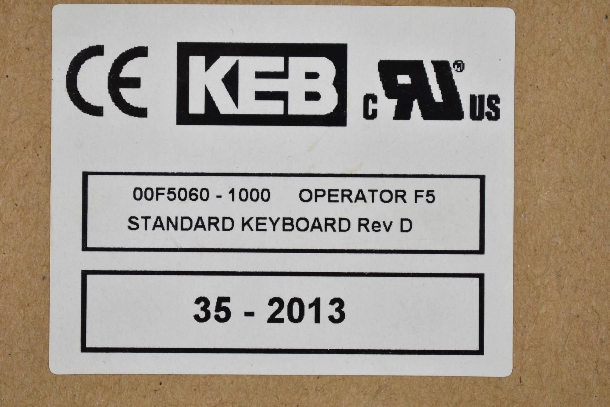 Produktfoto 1 von KEB Standard Keyboard Operator F5 00F5060-1000 ( 35-2013 )