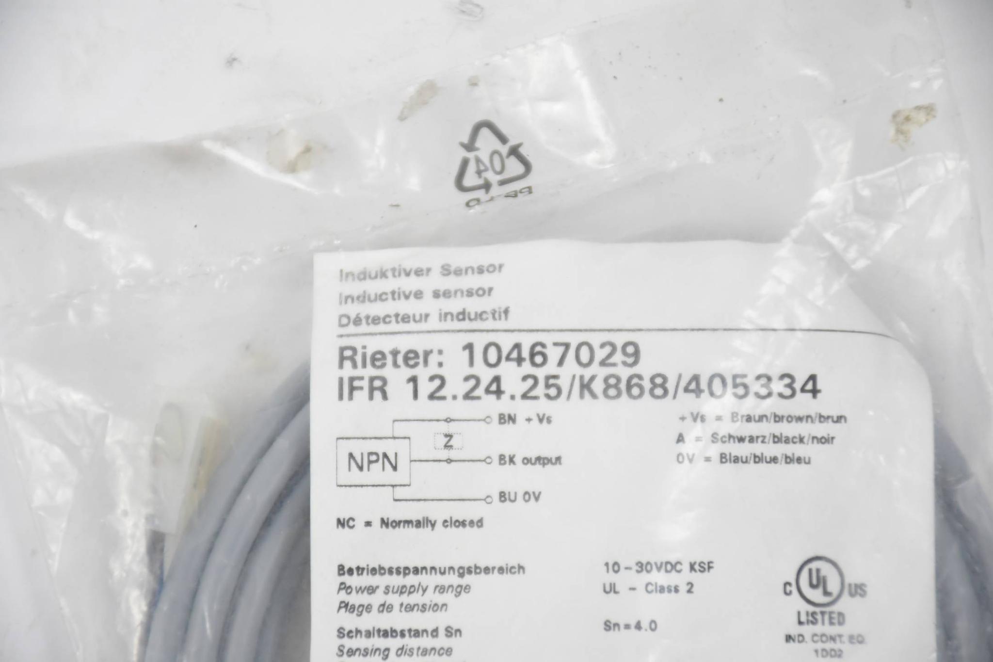 Baumer Electric Induktiver Sensor IFR 12.24.25/K868/405334 ( 10467029 )