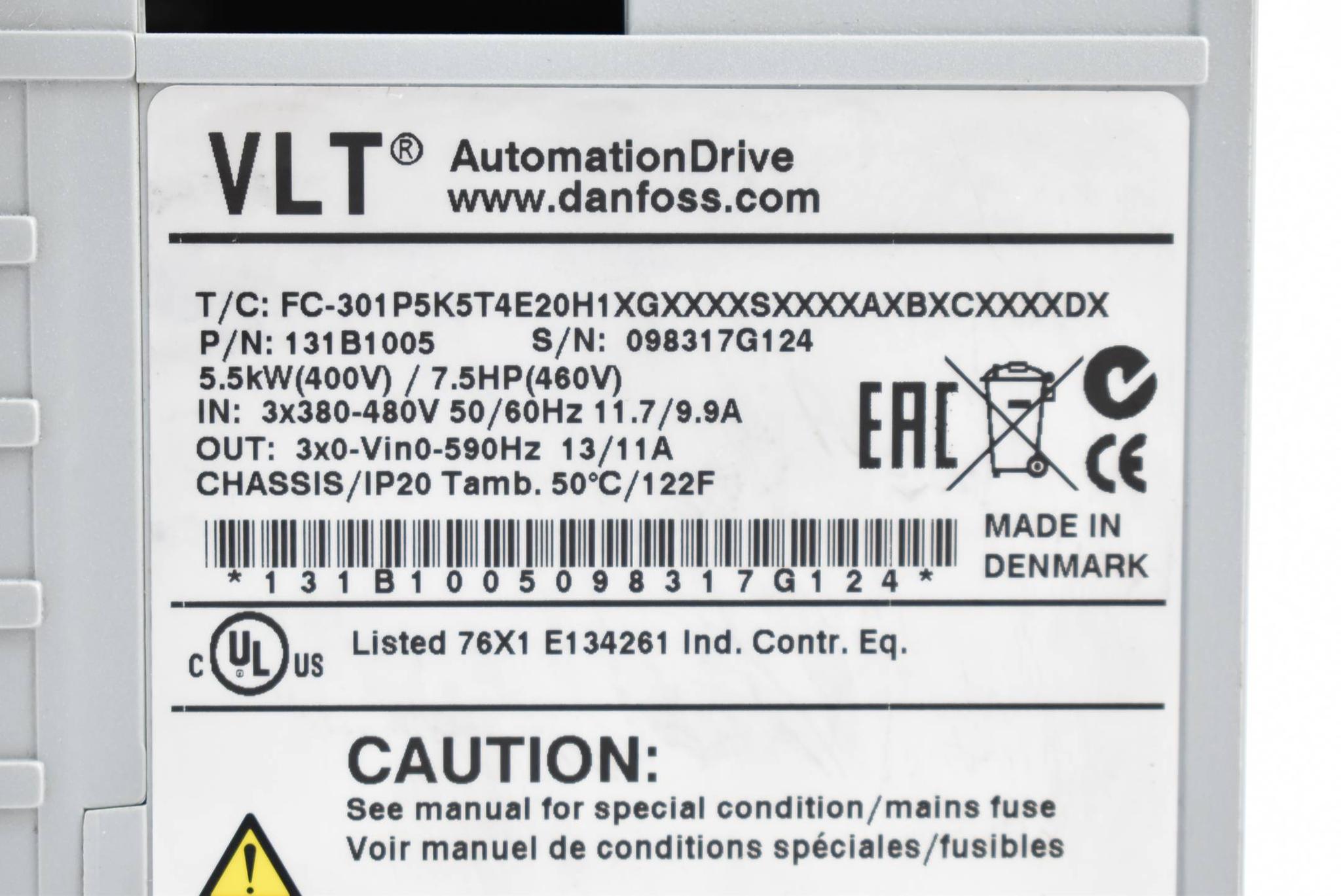 Produktfoto 4 von Danfoss VLT Frequenzumrichter FC-301P5K5T4E20H1XGXXXXSXXXXAXBXCXXXXDX (131B1005)