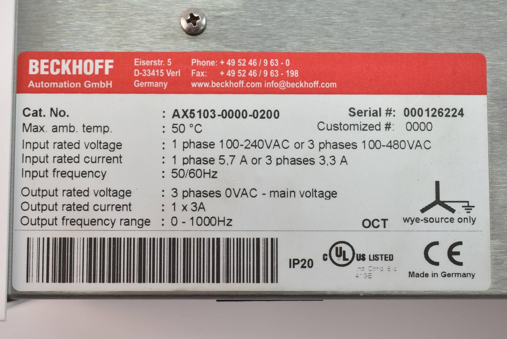 Produktfoto 4 von Beckhoff Digital Kompakt Servoverstärker 1-kanalig AX5103-0000-0200 ( AX 5103 )