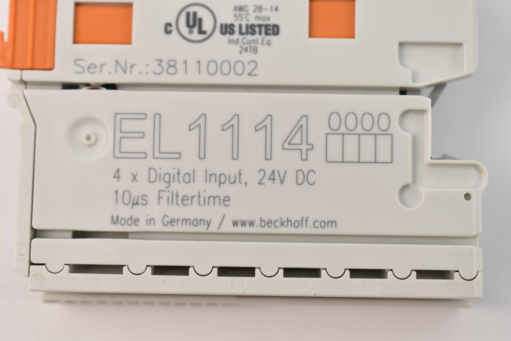 Produktfoto 2 von Beckhoff EtherCAT-Klemme 4-Kanal-Digital-Eingang 24VDC EL1114 ( EL 1114 )