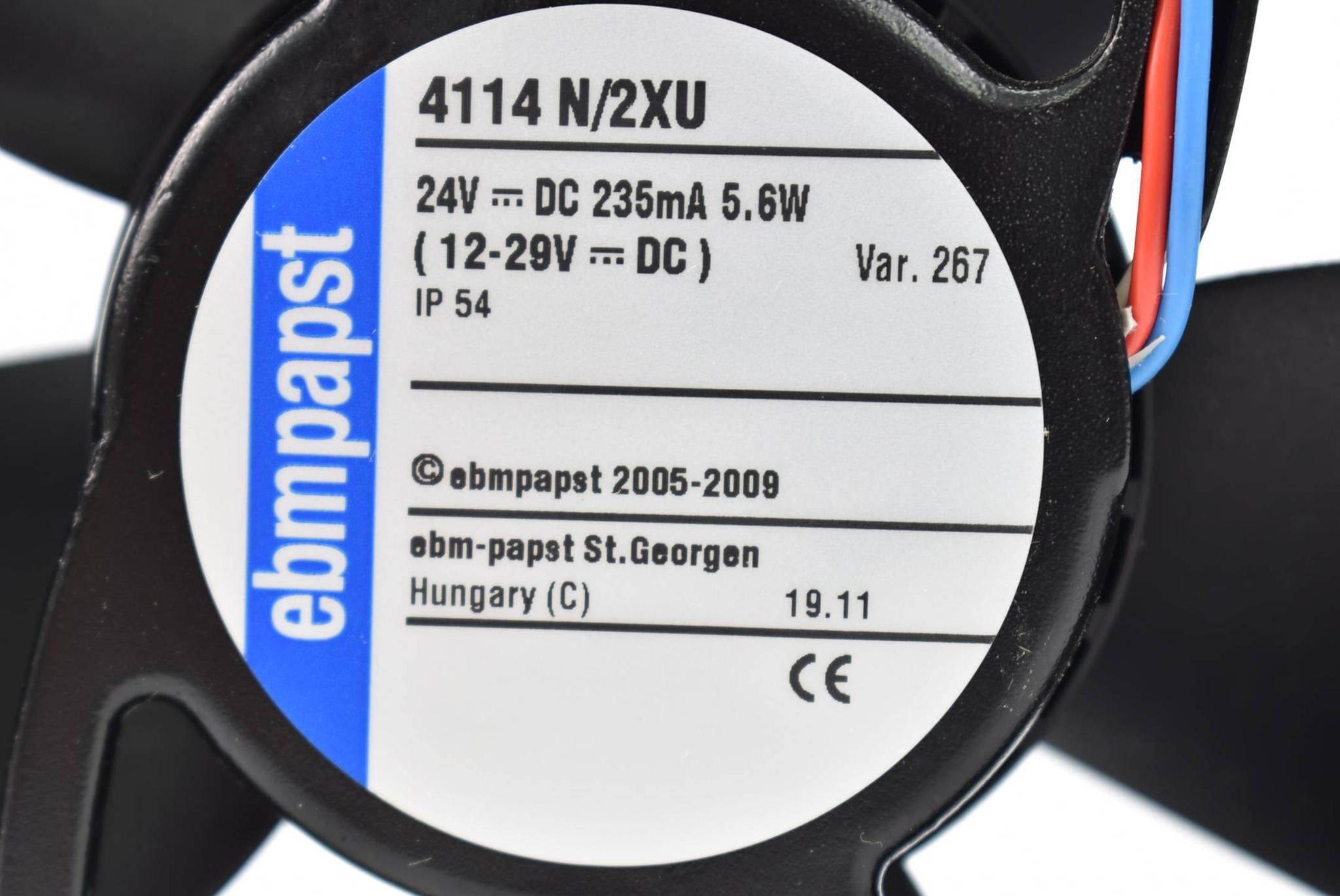 Produktfoto 2 von Ebmpapst Gehäuselüfter 24VDC 235mA 5,6W 12-29VDC 4114 N/2XU