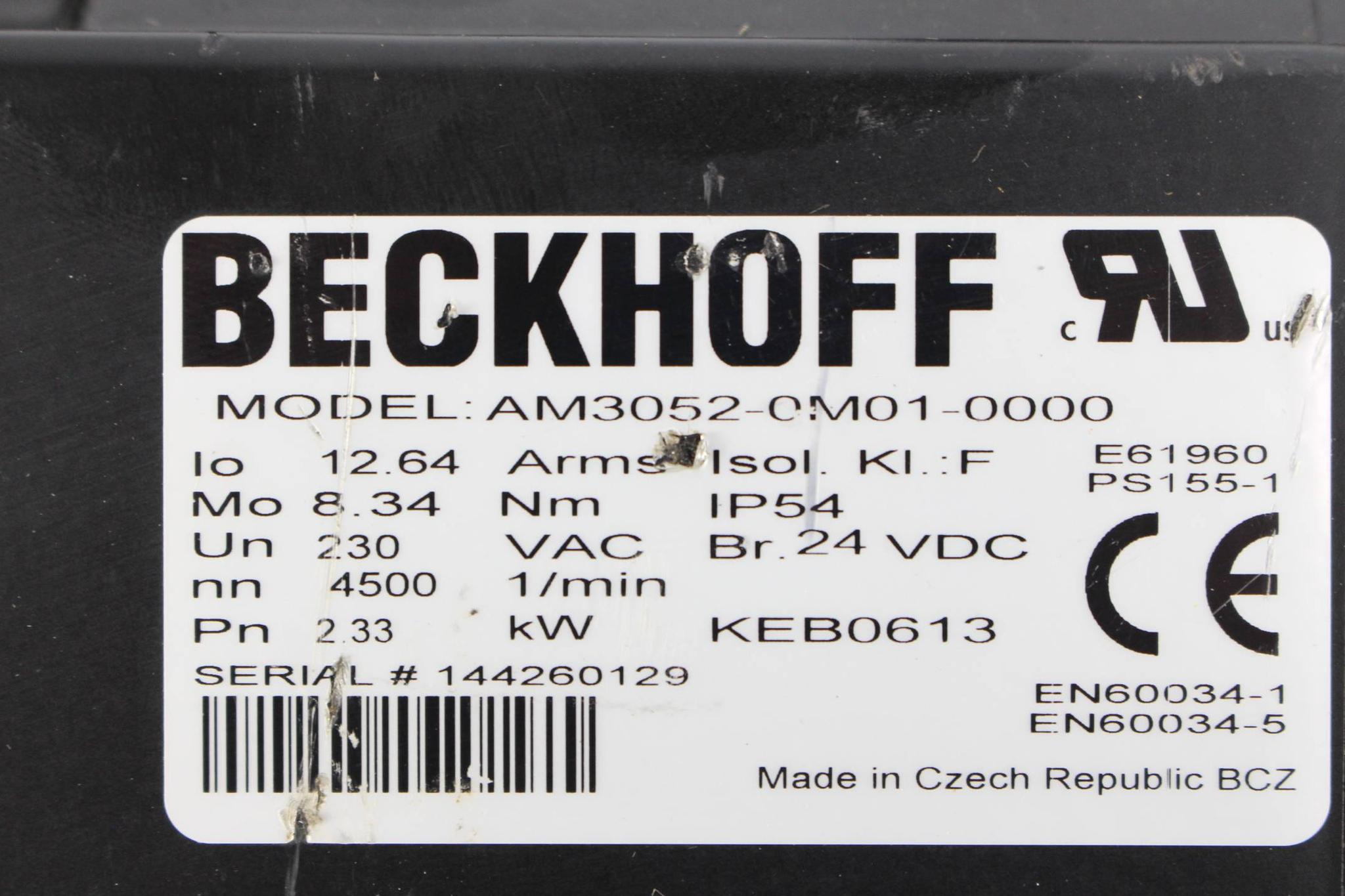 Produktfoto 3 von Beckhoff Servomotor AM3052 8,60Nm AM3052-0M01-0000