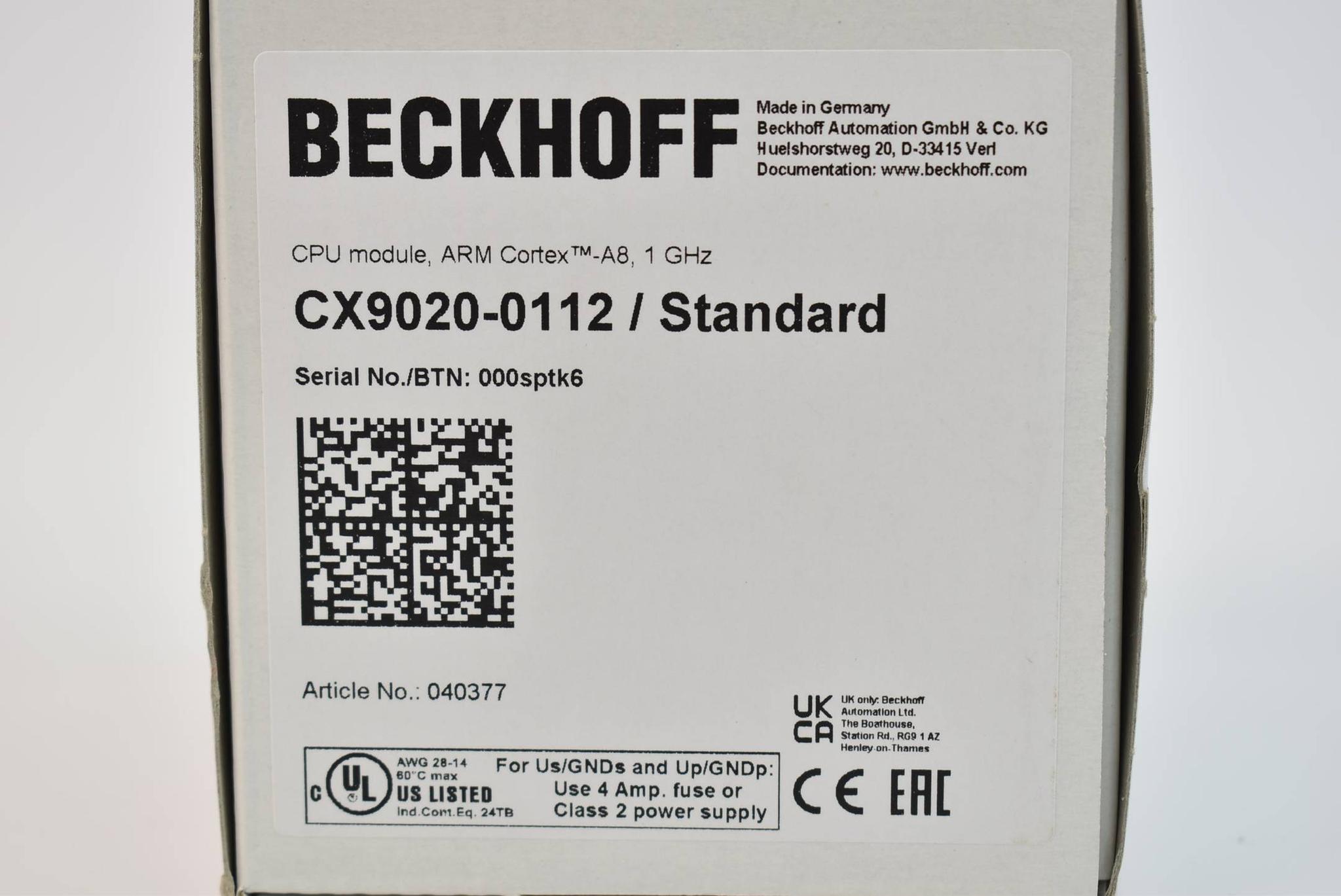 Produktfoto 1 von Beckhoff CPU Modul ARM Cortex-A8 1 GHz CX9020-0112 ( CX 9020-0112 )