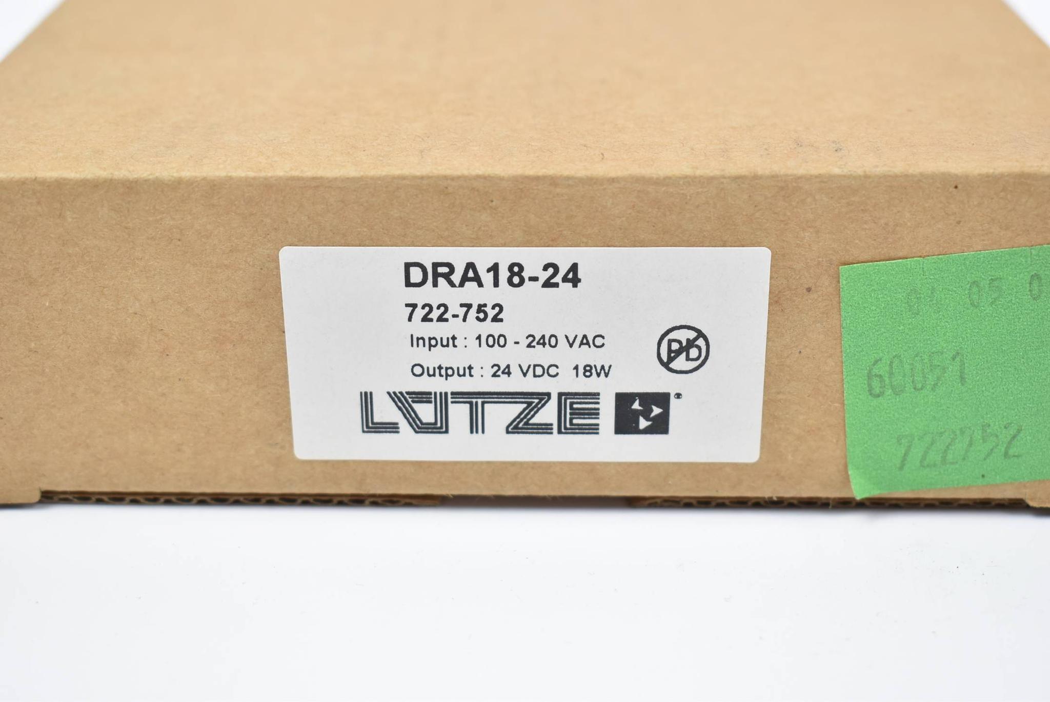 Produktfoto 4 von Lütze Stromversorgung Switching Power Supply DRA18-24 ( 722-752 )