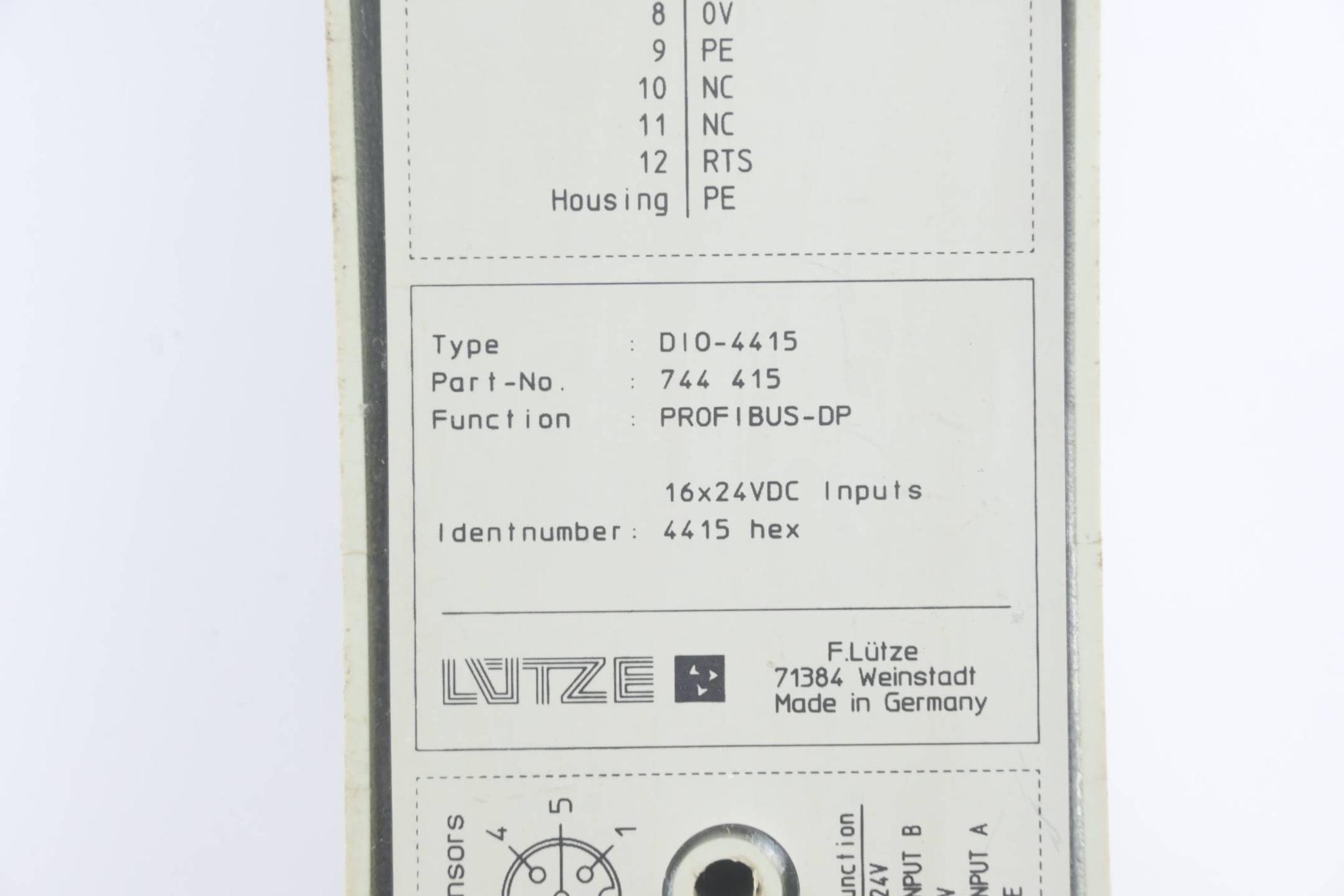 Produktfoto 2 von Lütze Profibus-DP DIO-4415 ( 744415 )