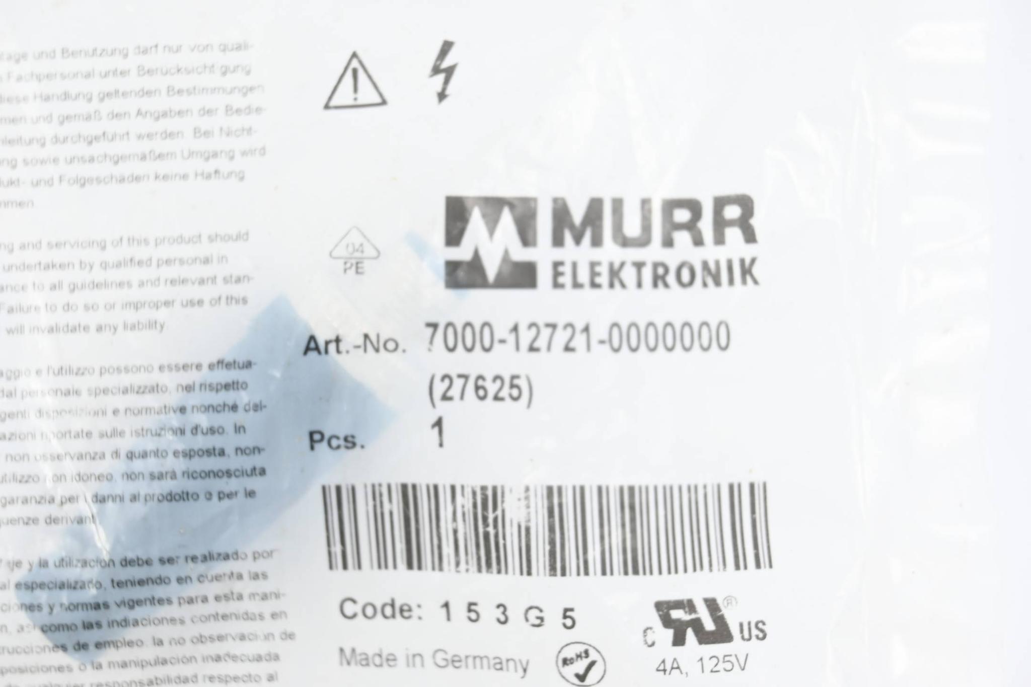 Murr Elektronik Schraubklemmanschluss 7000-12721-0000000 ( 27625 )