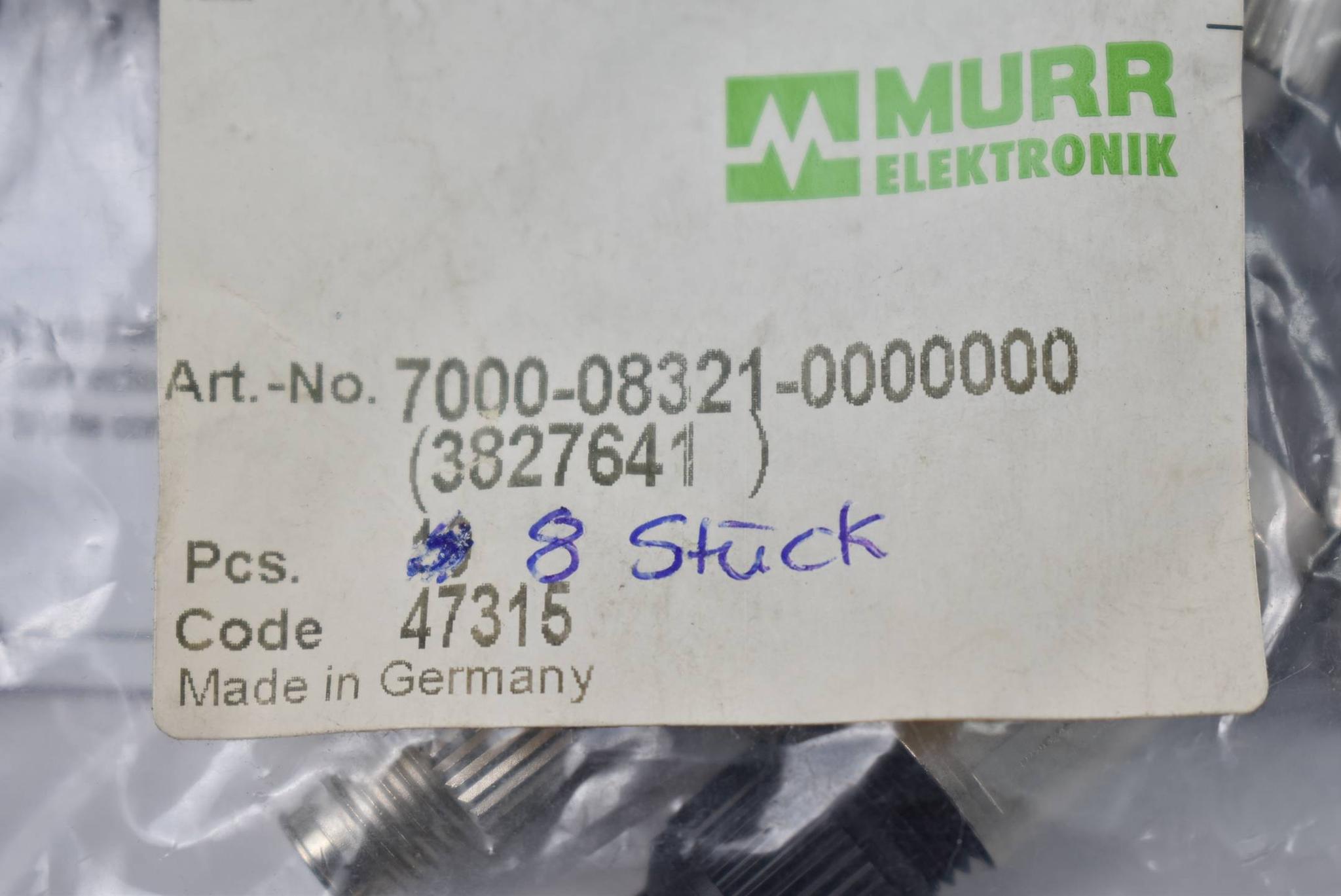 Produktfoto 2 von Murr Elektronik 8 Stück Adapter SAT 3Pol. + M8 Stecker ( 7000-08321-0000000 )