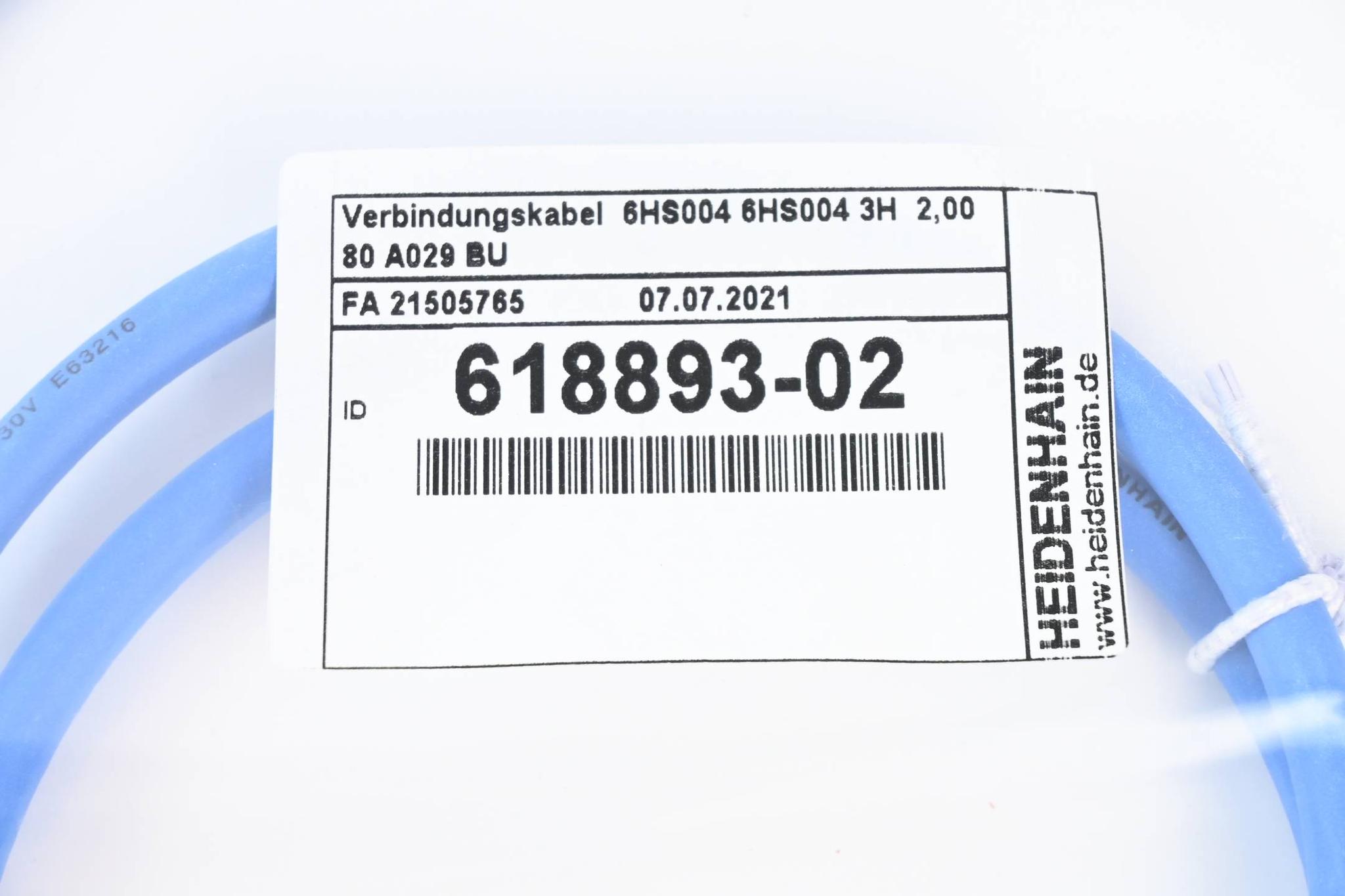 Produktfoto 1 von Heidenhain Verbindungskabel Ethernet-Stecker 618893-02 ( 2 Meter )