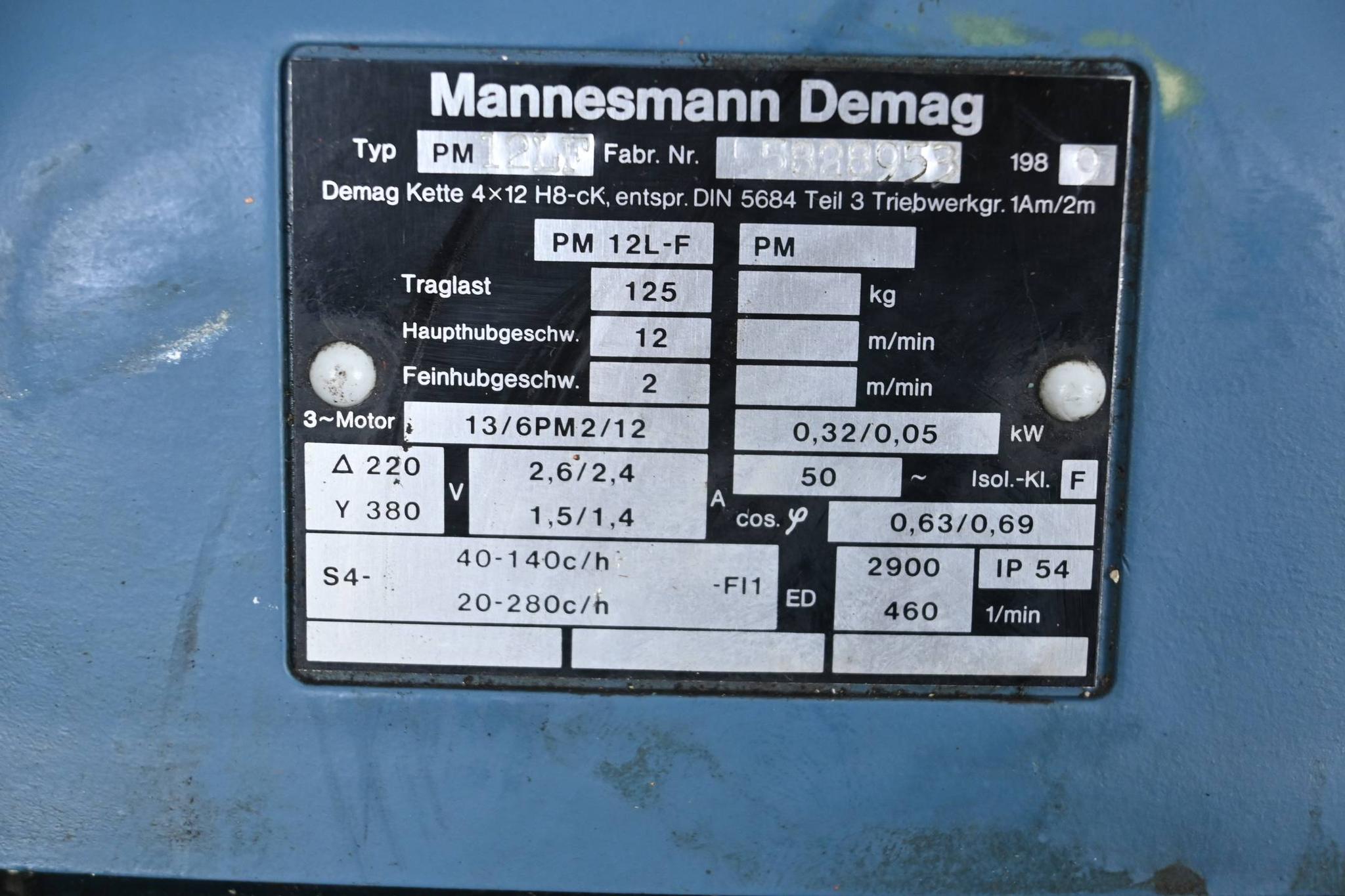 Produktfoto 4 von Demag Kettenzug PM 12L-F ( PM12LF ) inkl. Demag Steuergerät DSM4 ( 125kg )