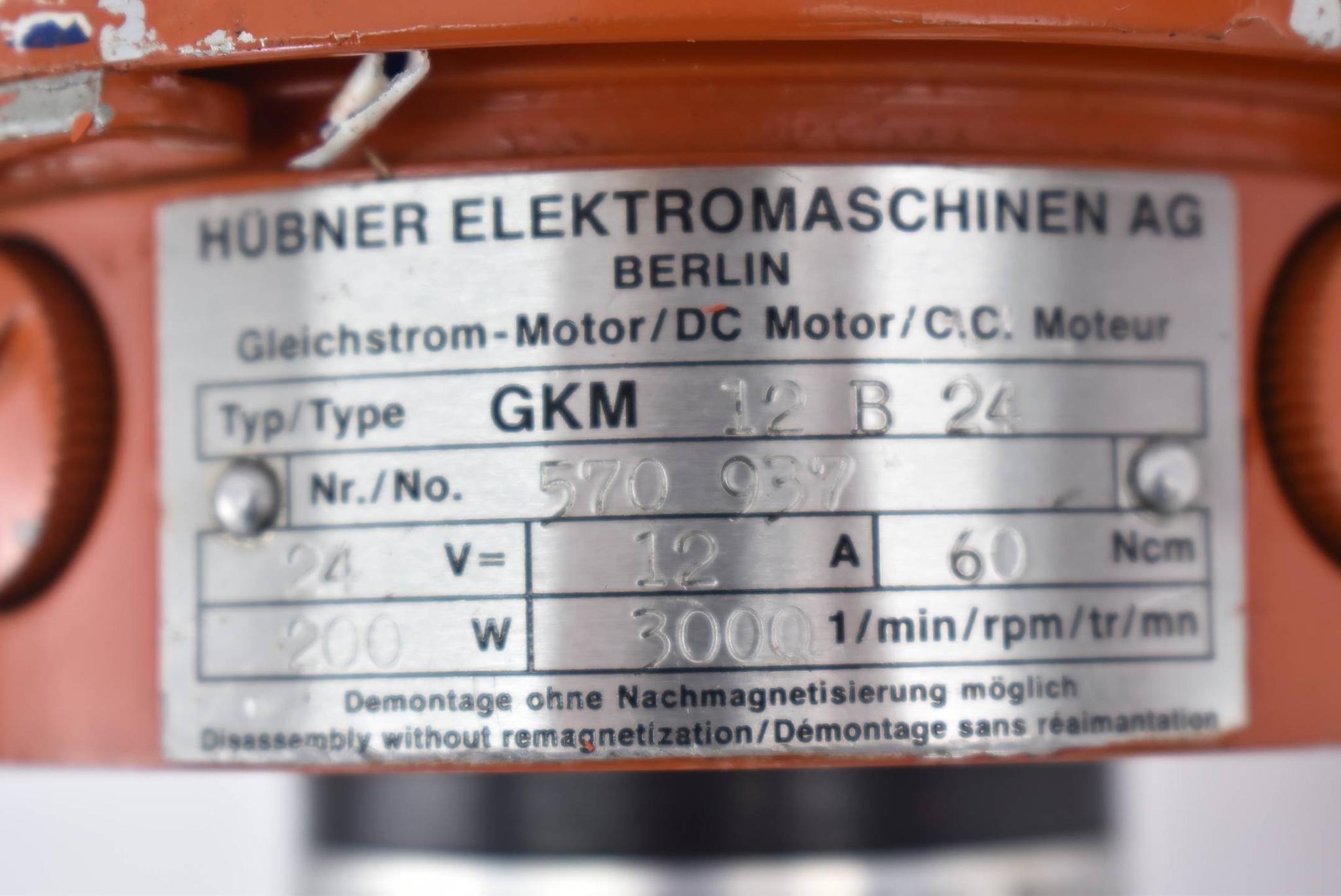 Produktfoto 4 von Hübner Gleichstrommotor GKM12B24 + GT5.05/410 + Hi-T Drive RH-25-SP