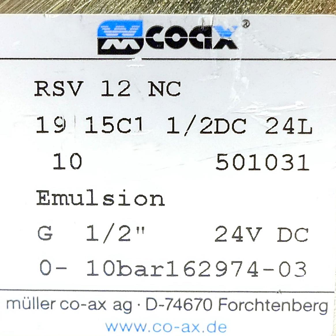 Produktfoto 2 von COAX 2/2 - Lateralventil RSV 12 NC