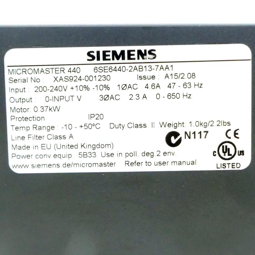 Produktfoto 2 von SIEMENS Frequenzumrichter Micromaster 440