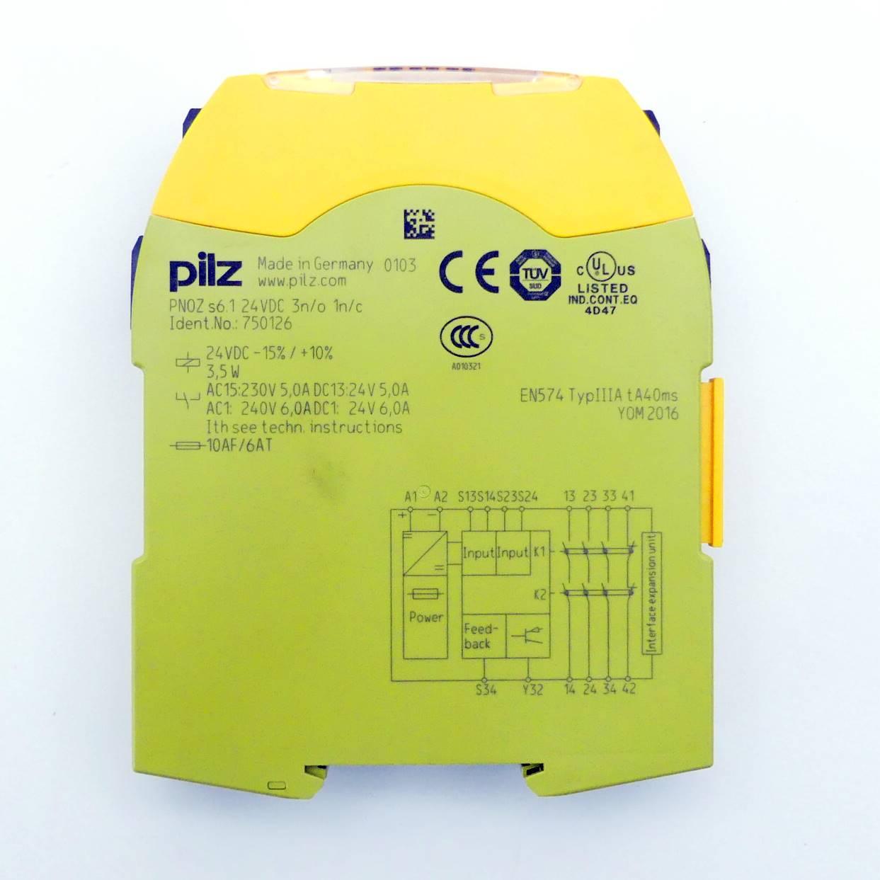 Produktfoto 2 von PILZ Sicherheitsrelais  PNOZ s6.1 24VD 3n/o 1n/c