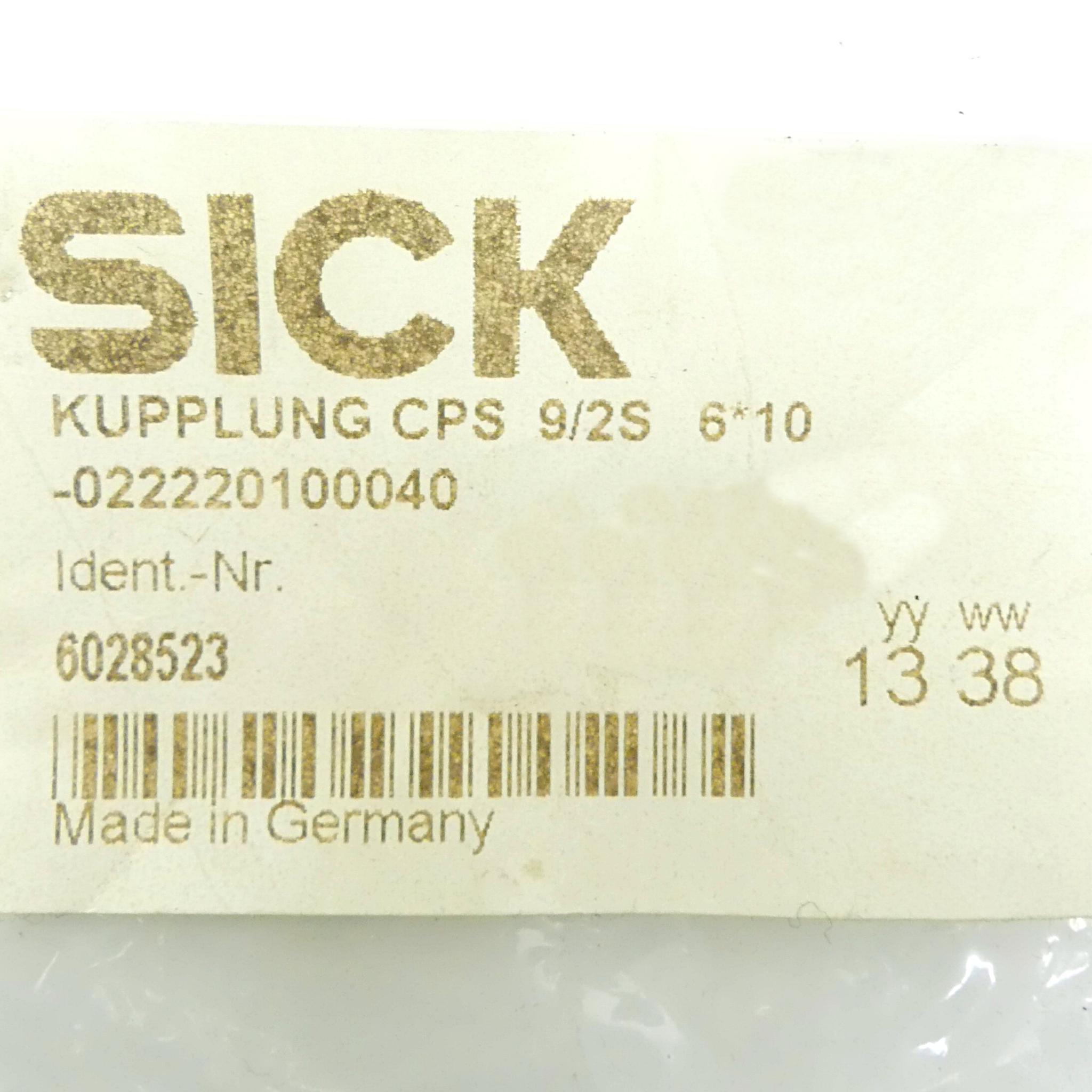 Produktfoto 2 von SICK Kupplung CPS 9/2S 6*10